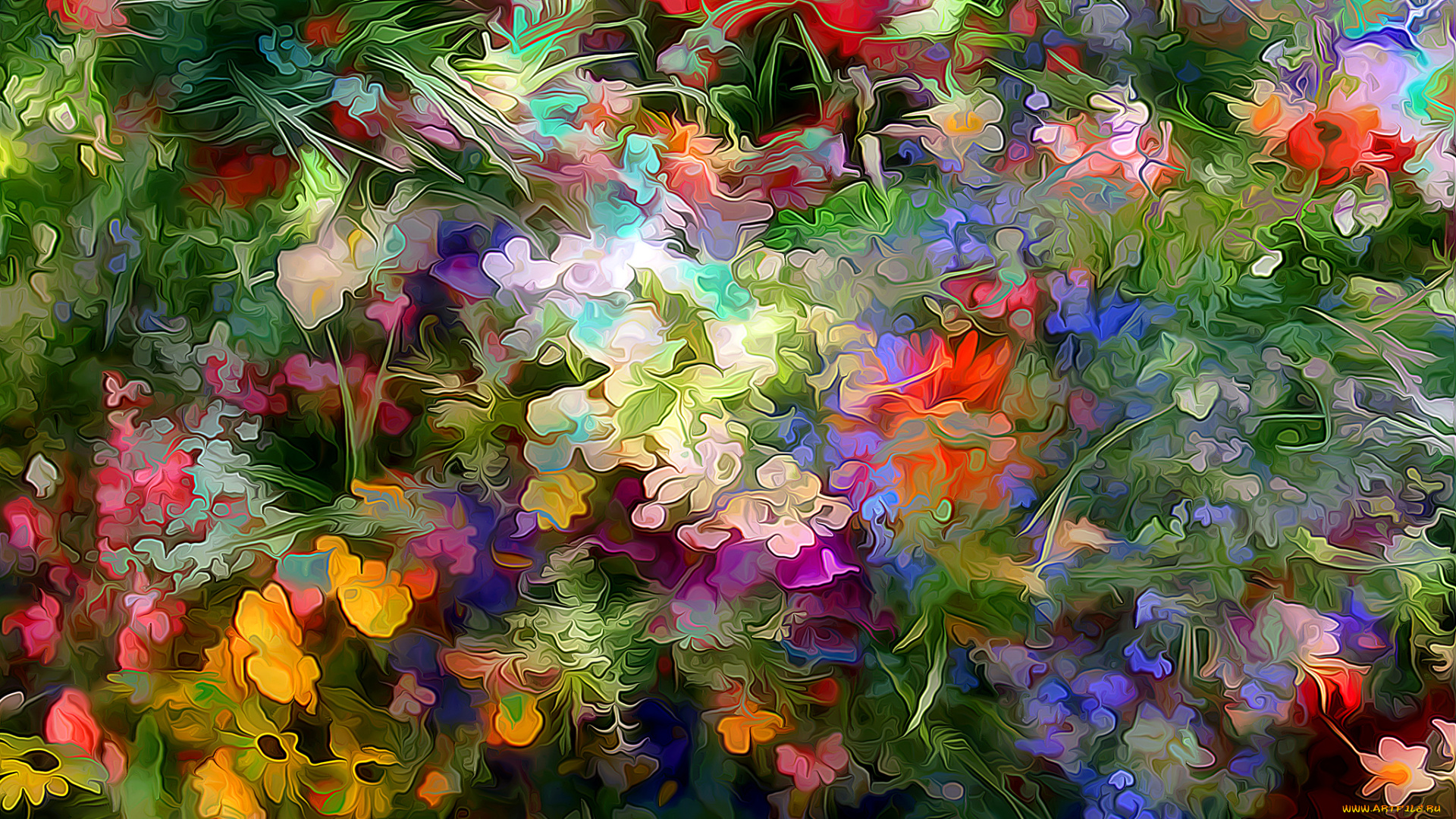 разное, компьютерный, дизайн, узор, клумба, сад, линии, цветы