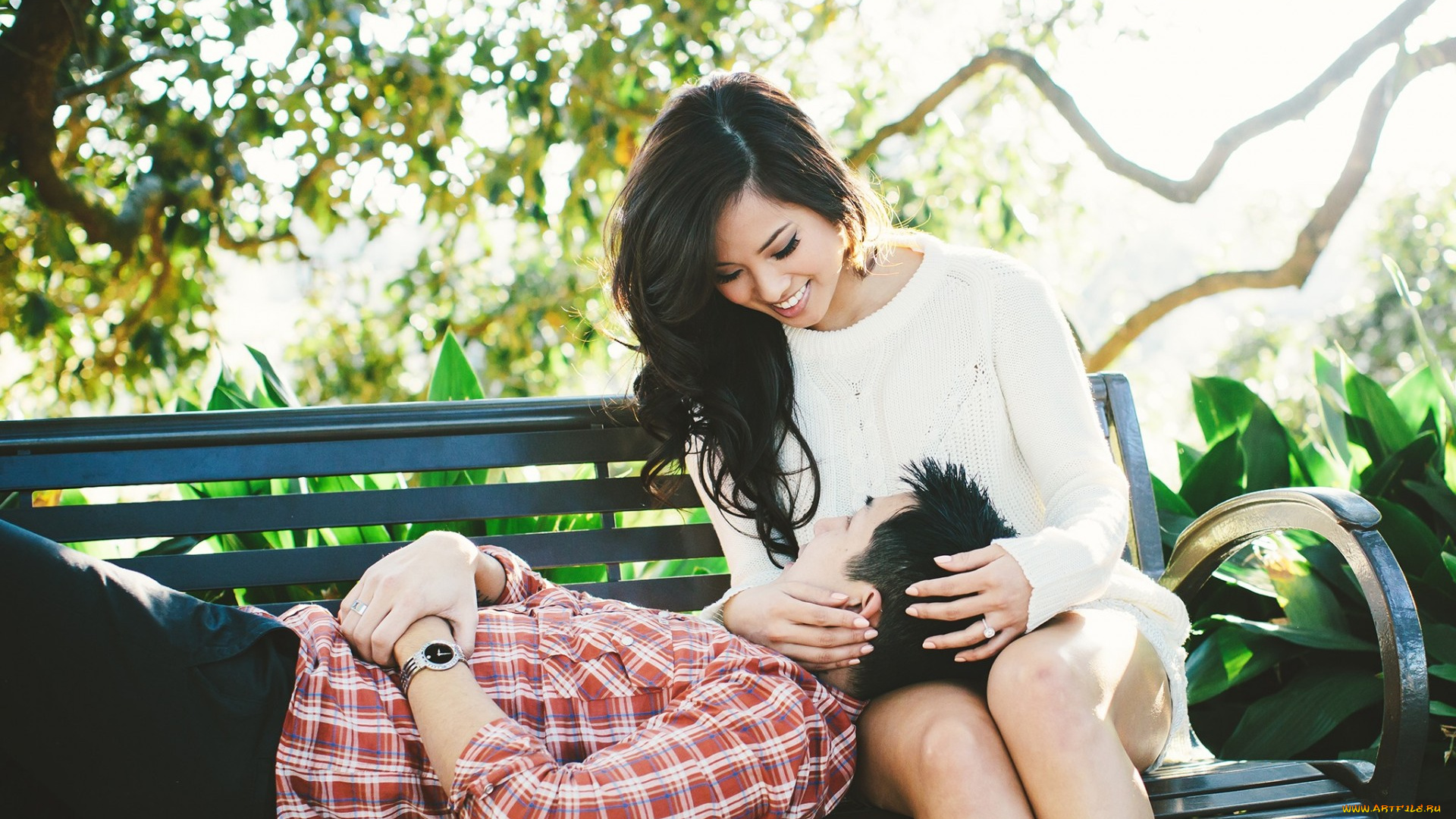 разное, мужчина, женщина, азиаты, парень, девушка, лежит, влюбленные