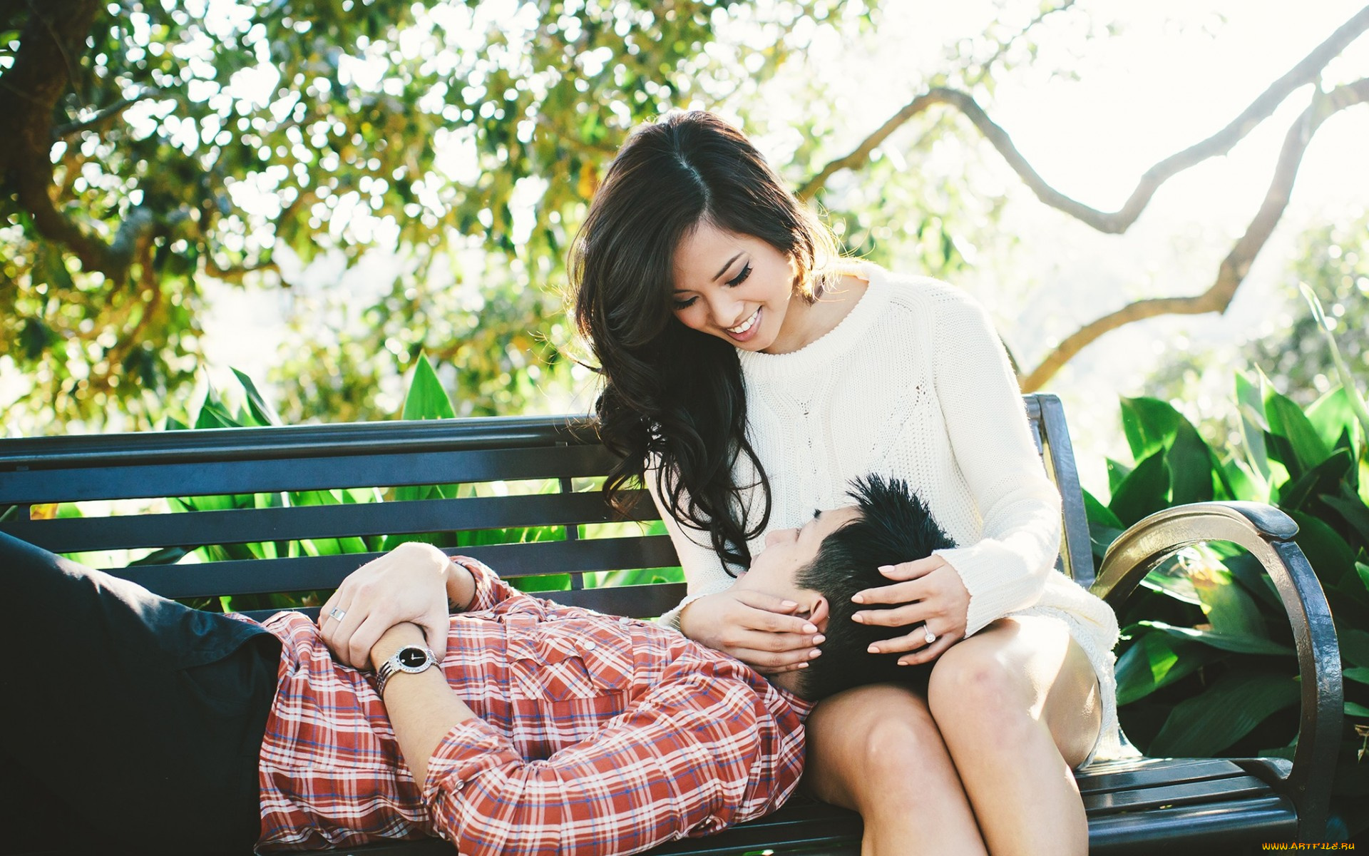 разное, мужчина, женщина, азиаты, парень, девушка, лежит, влюбленные