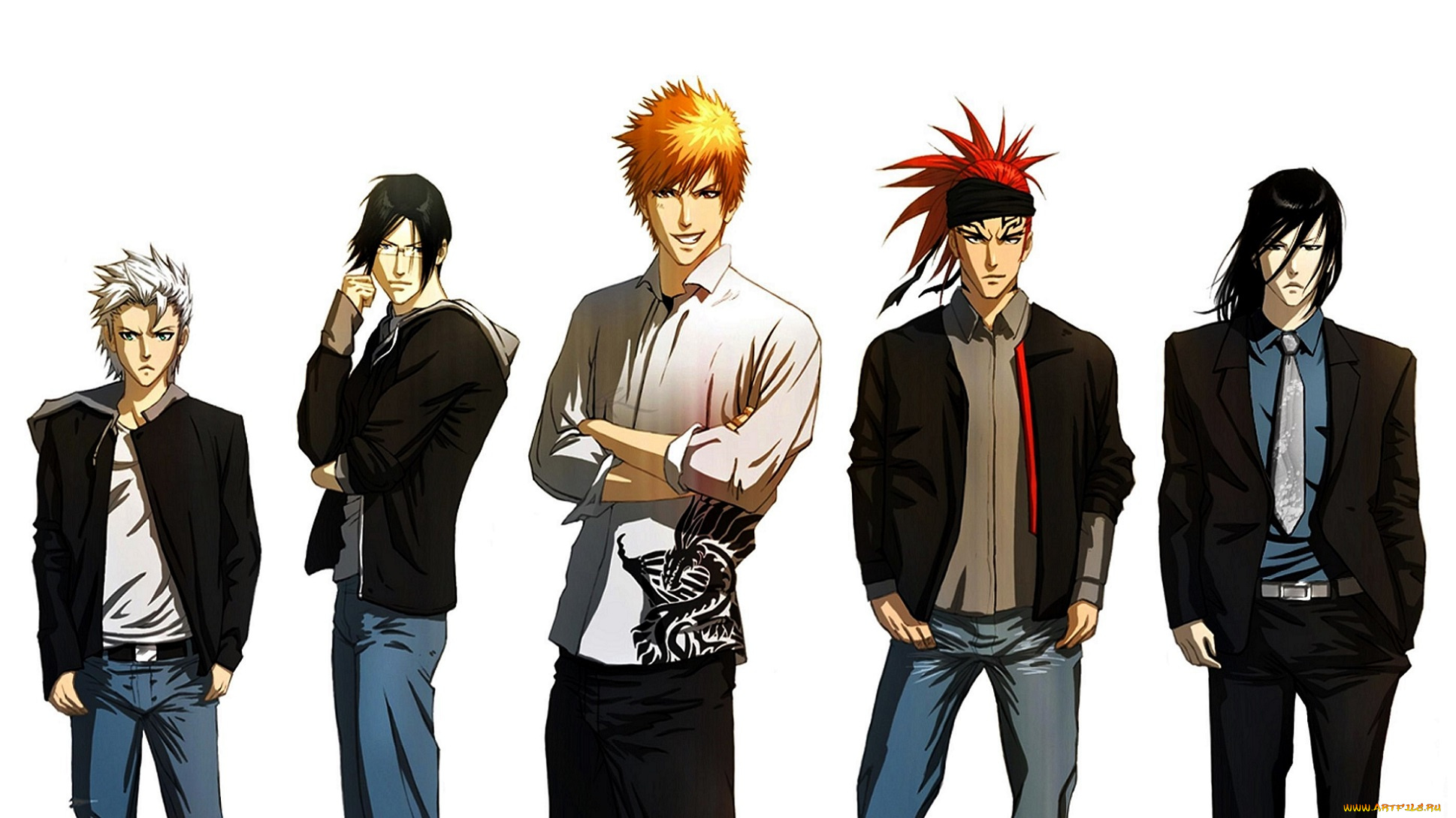 разное, арты, juhani, abarai, renji, hitsugaya, toushirou, kurosaki, ichigo, uryuu, ishida, kuchiki, byakuya