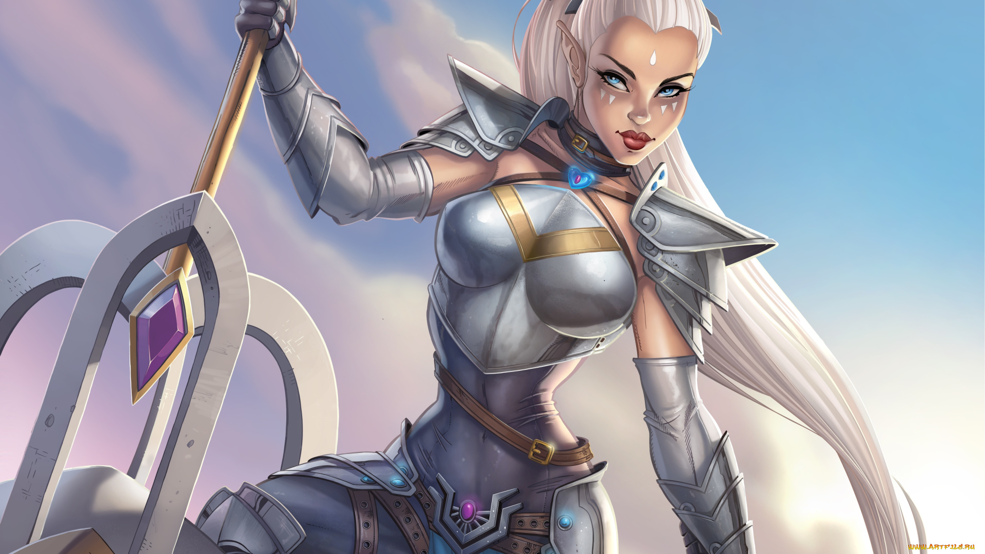 фэнтези, эльфы, девушка, фон, взгляд