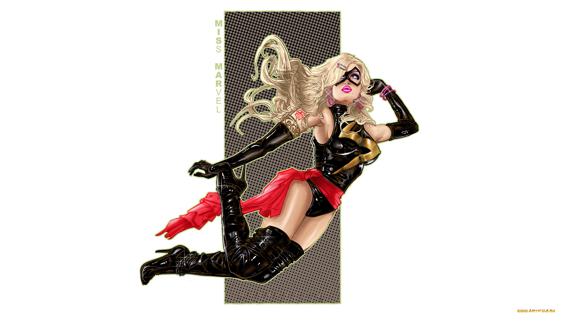 рисованное, комиксы, девушка, фон, маска, униформа