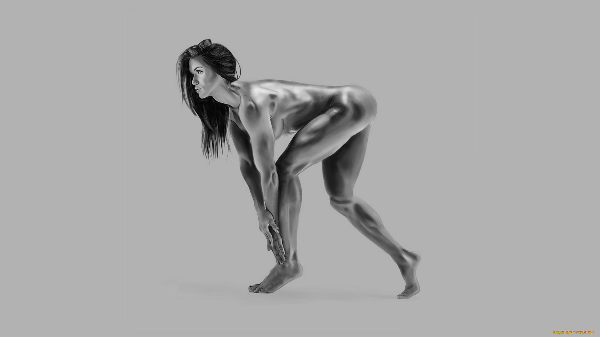 рисованное, люди, девушка, фон