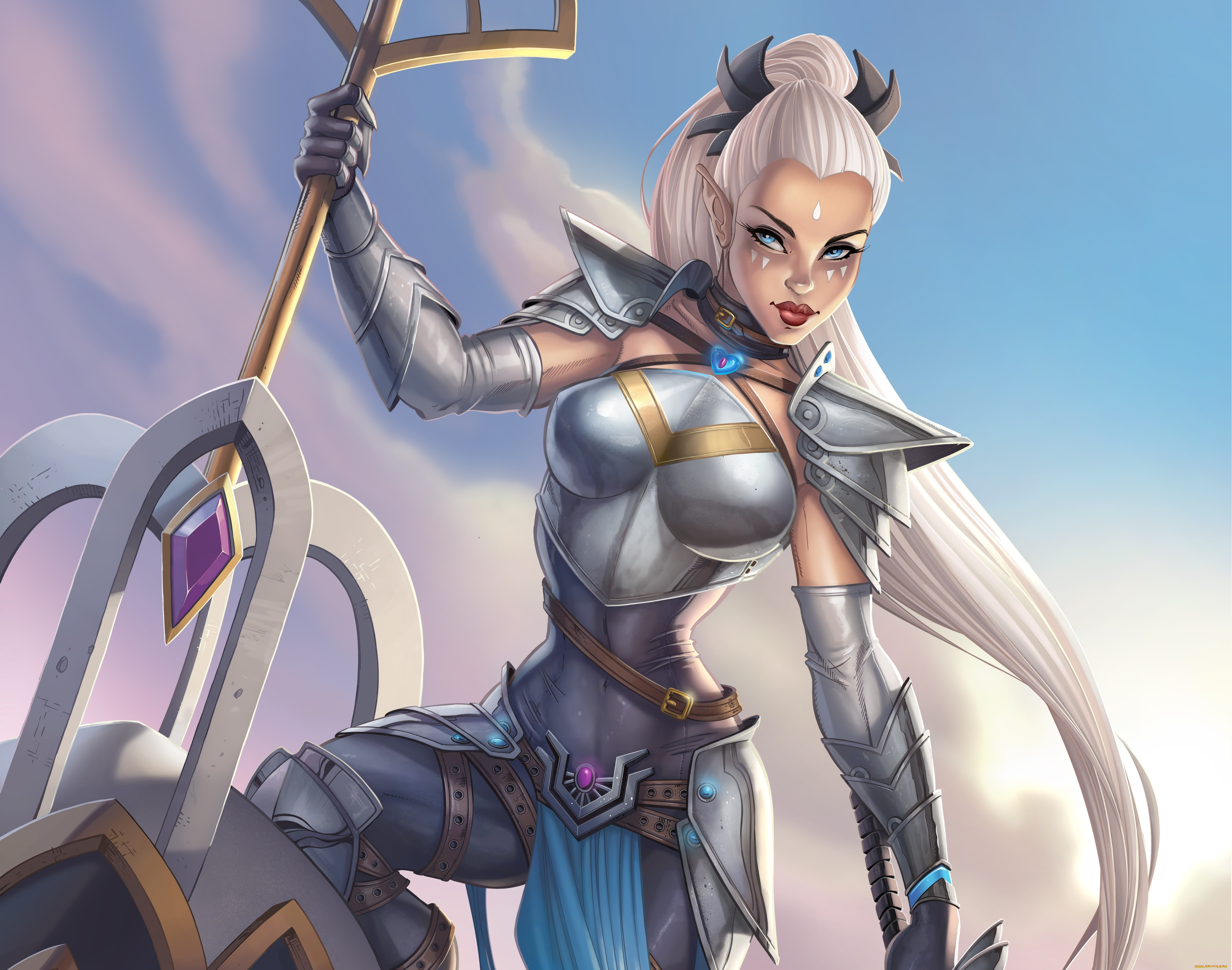 фэнтези, эльфы, девушка, фон, взгляд