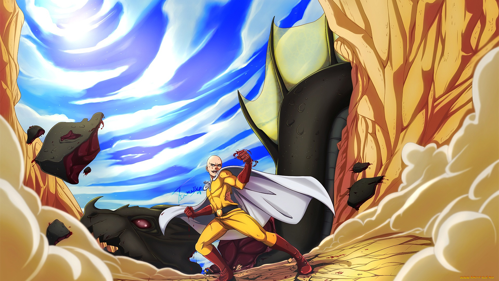 аниме, one, punch, man, сайтама