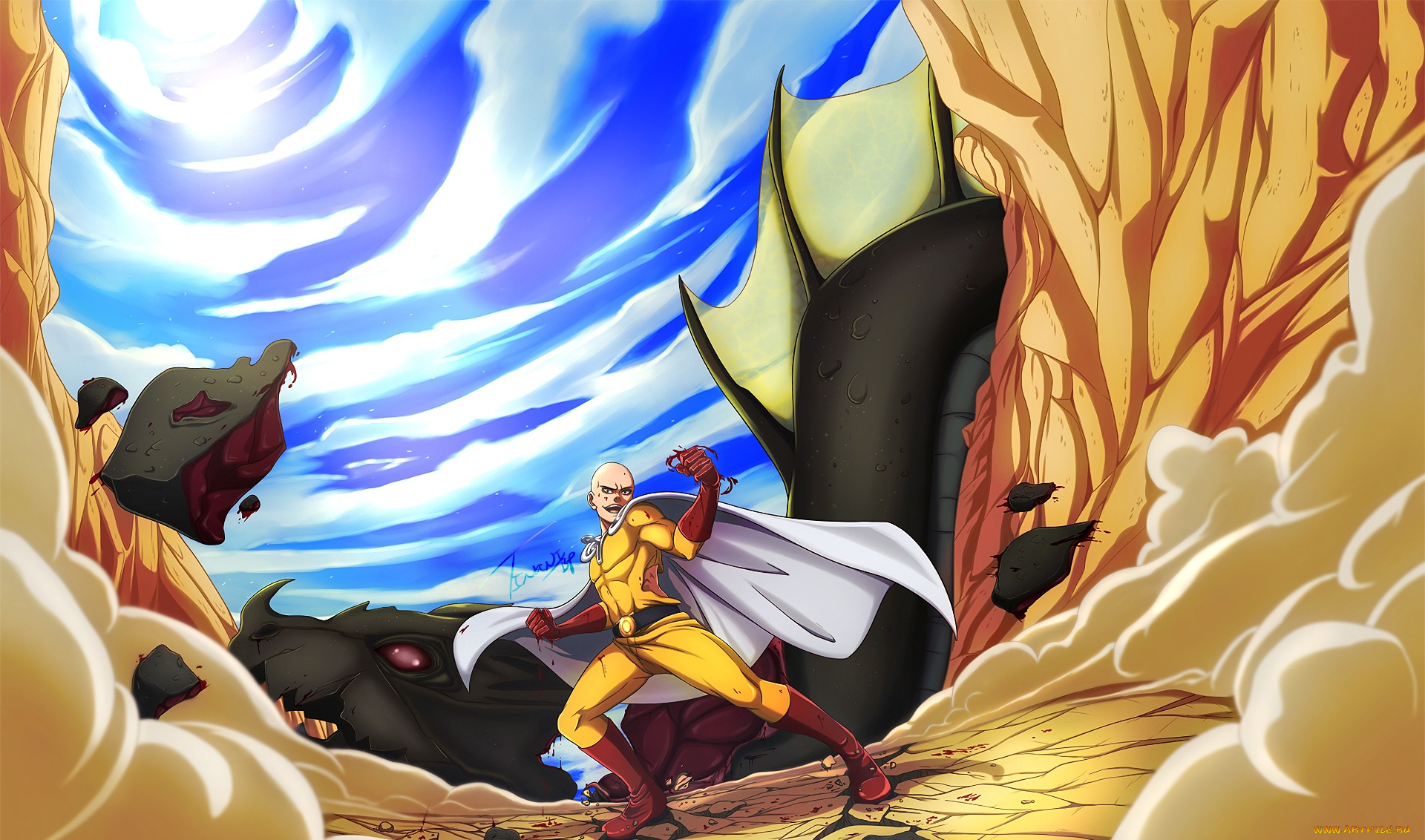 аниме, one, punch, man, сайтама