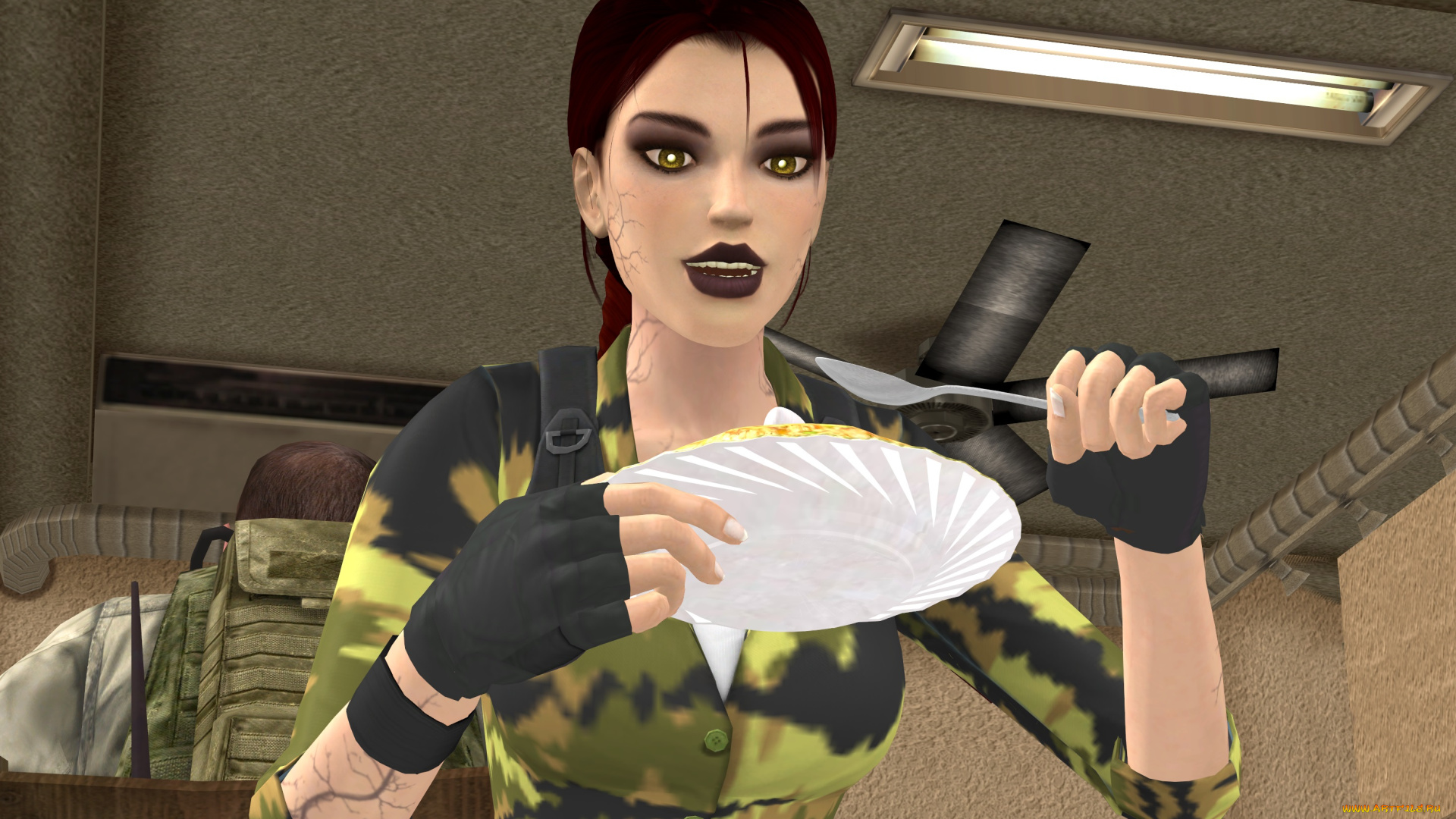 3д, графика, армия, , military, взгляд, фон, девушка