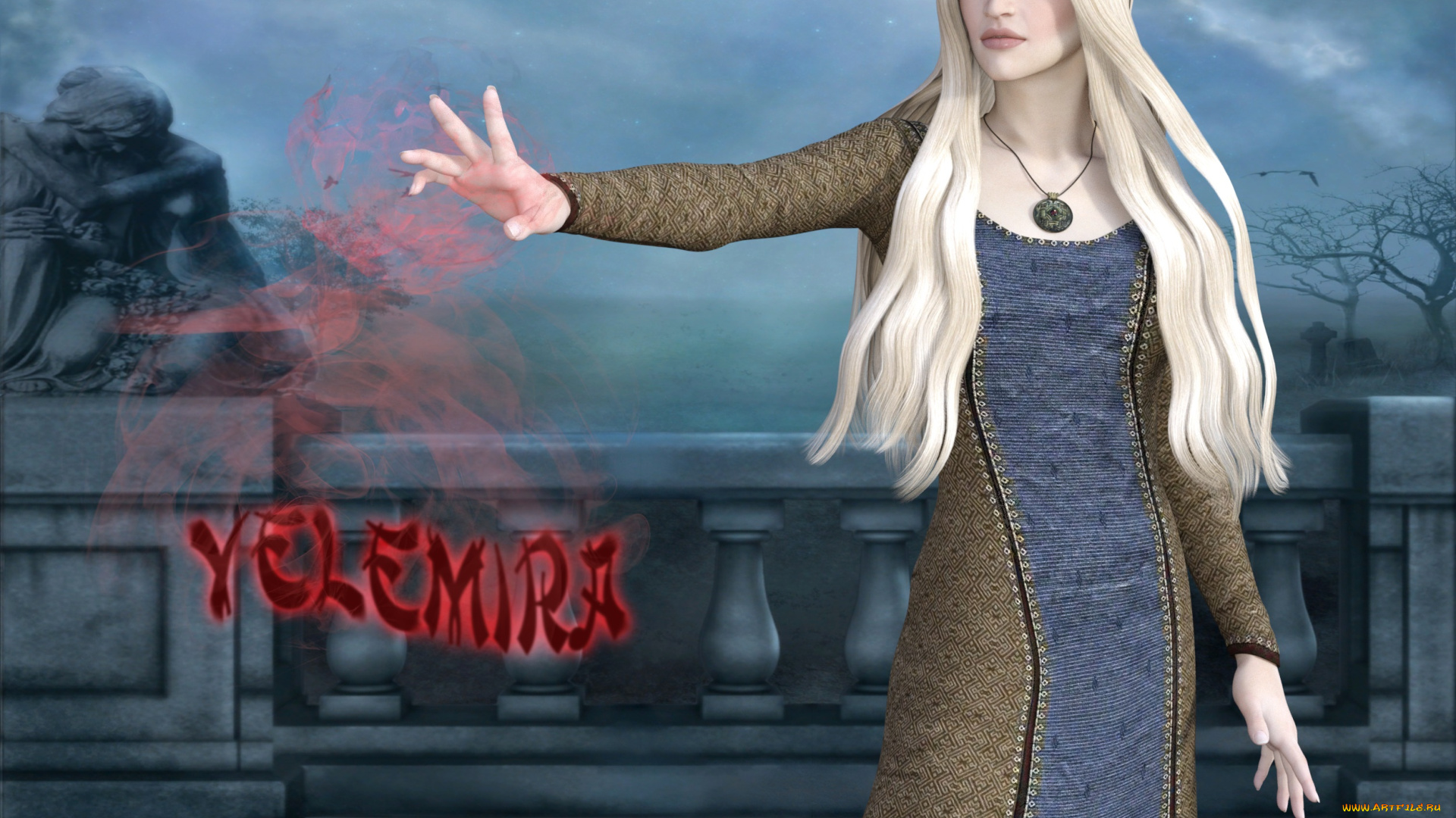 3д, графика, фантазия, , fantasy, девушка, взгляд, фон