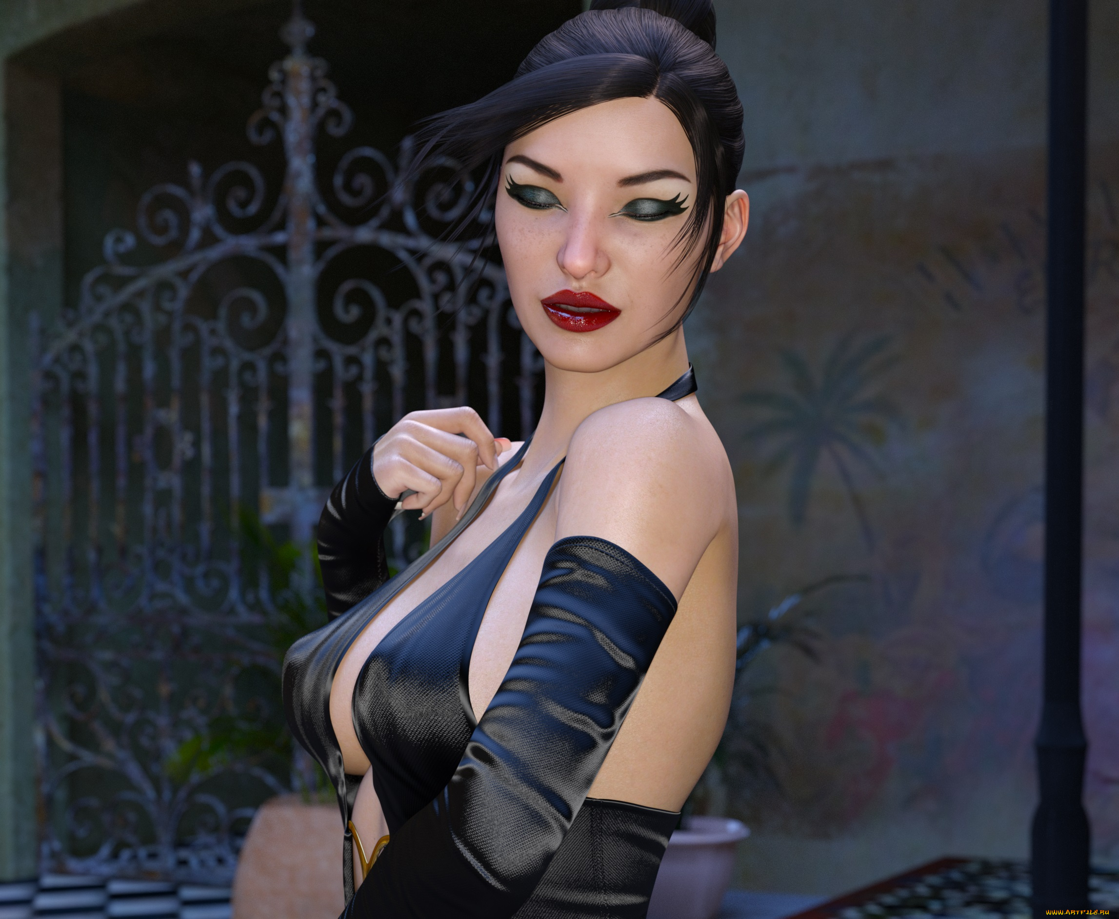 3д, графика, люди, , people, девушка, фон, взгляд