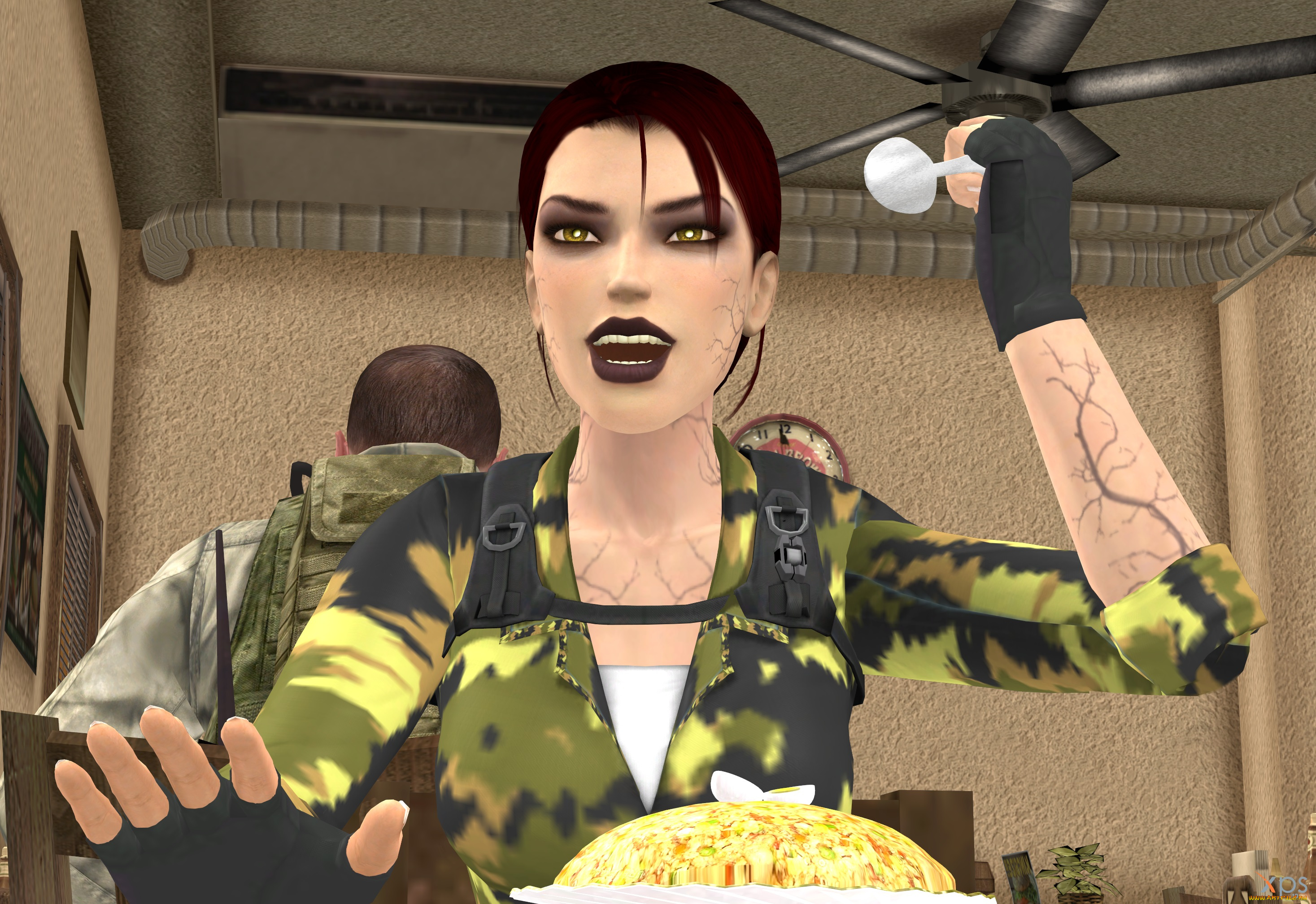 3д, графика, армия, , military, девушка, фон, взгляд