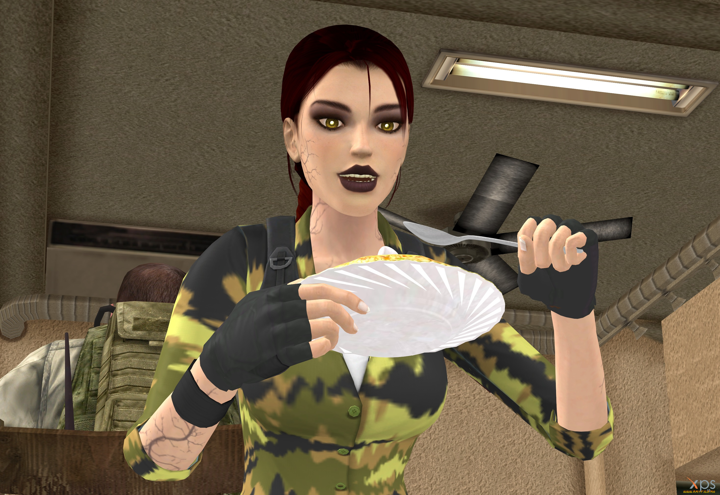 3д, графика, армия, , military, взгляд, фон, девушка