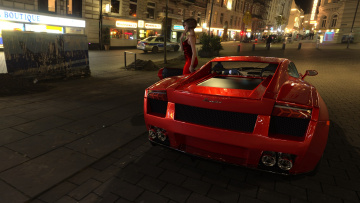 Картинка 3д+графика люди-авто мото+ people-+car+ +moto взгляд девушка автомобиль фон