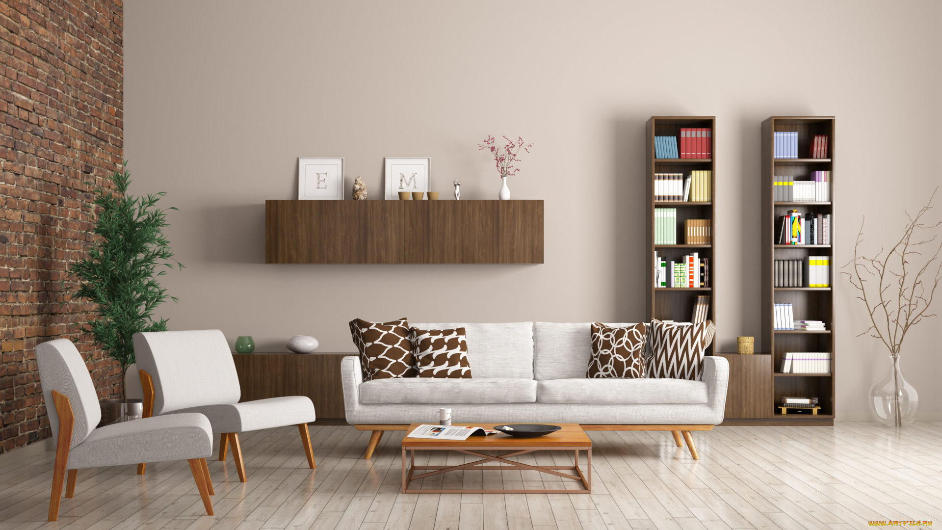 3д, графика, реализм, , realism, библиотека, кресла, интерьер, диван