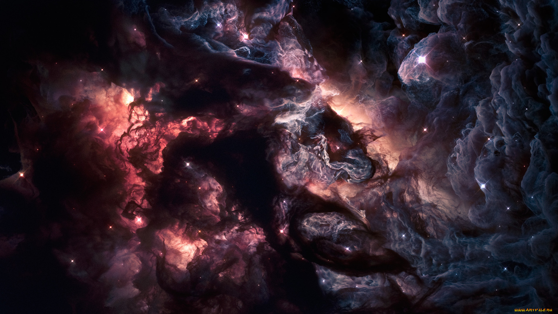 космос, галактики, туманности, туманность