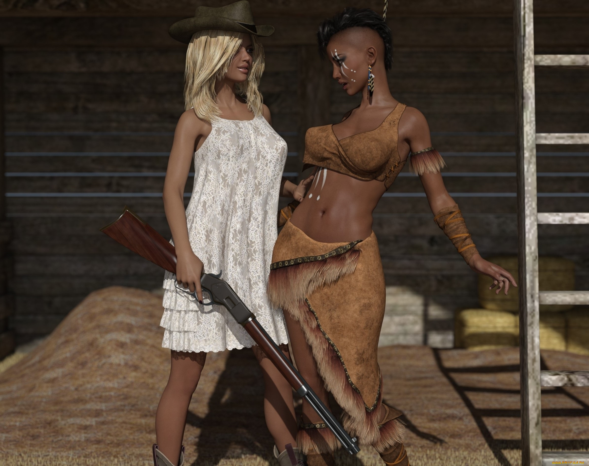 3д, графика, фантазия, , fantasy, взгляд, фон, девушки