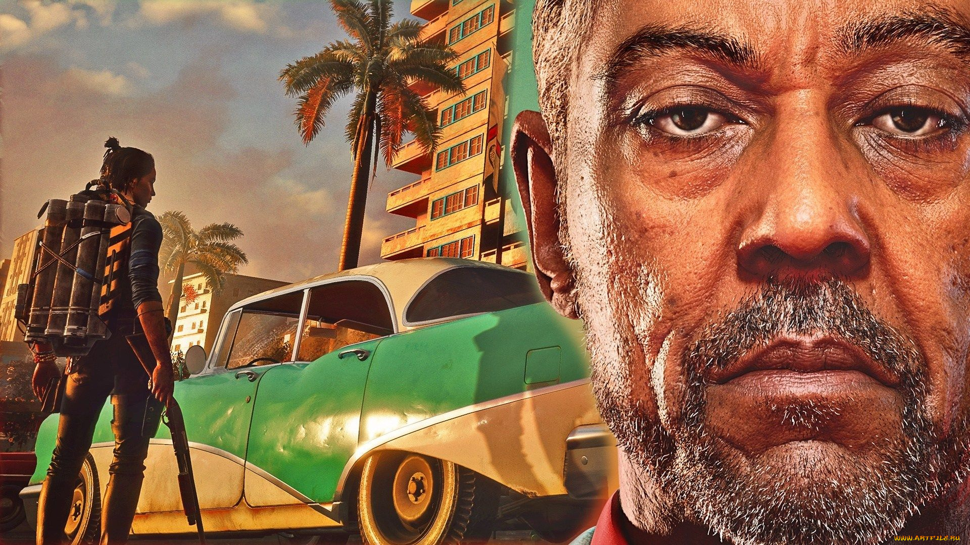 видео, игры, far, cry, 6, лицо, город, машина, оружие