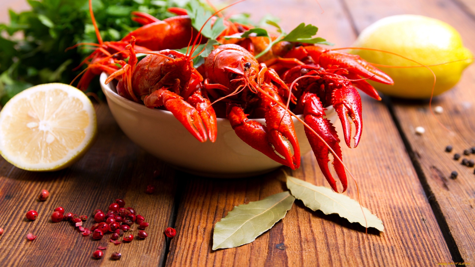 еда, рыбные, блюда, , с, морепродуктами, лимон, раки