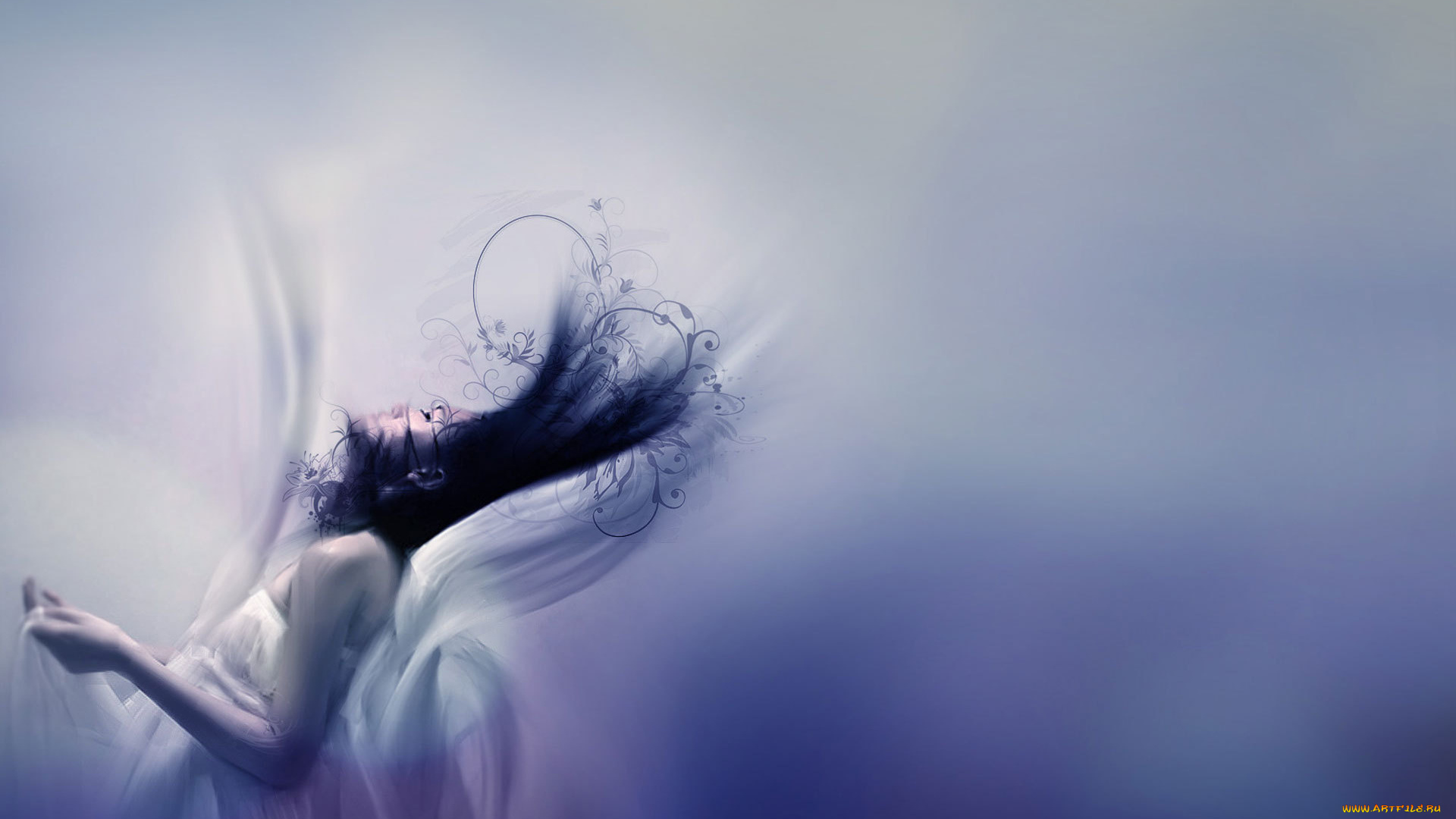 рисованное, люди, девушка, волосы