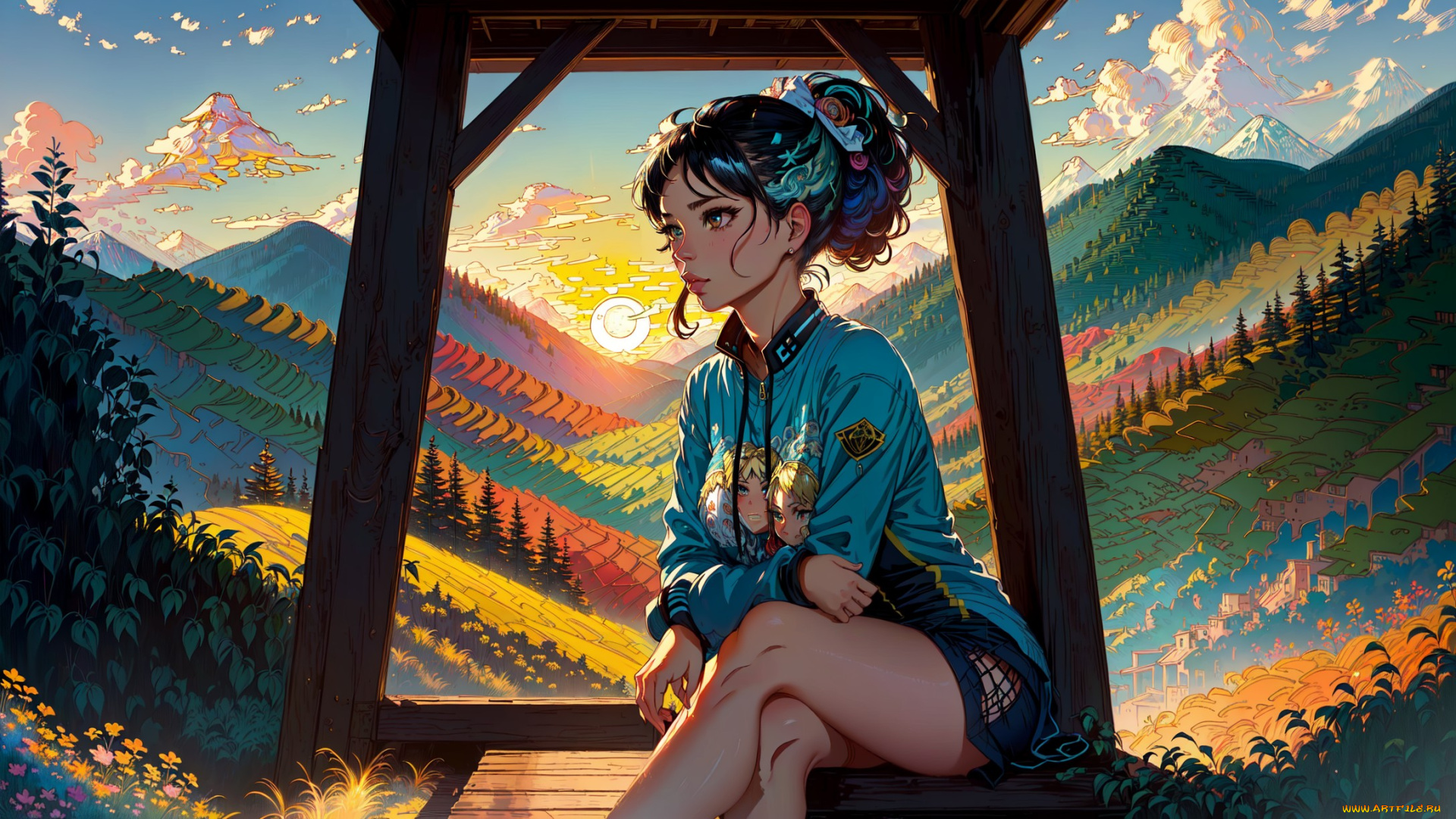 аниме, пейзажи, , природа, нейросети, графика, нейроарт, ai, art, нейронные, сети, рисунки, нейро, искусство