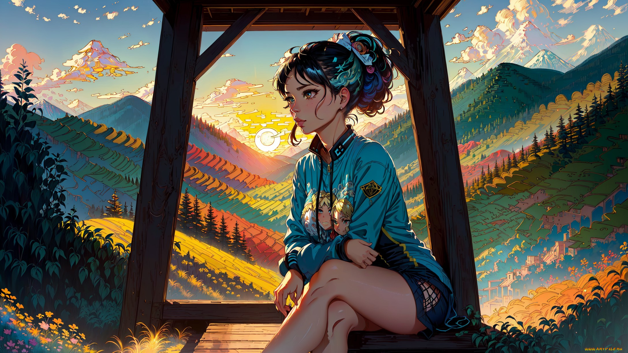 аниме, пейзажи, , природа, нейросети, графика, нейроарт, ai, art, нейронные, сети, рисунки, нейро, искусство