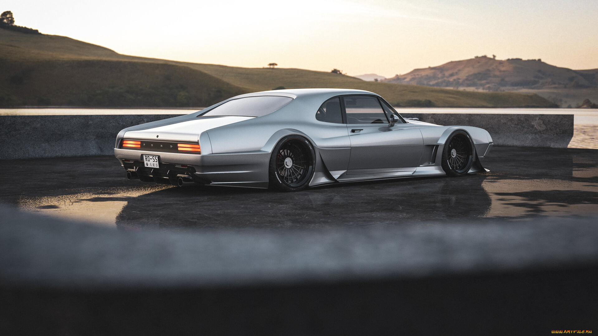 ford, falcon, автомобили, 3д, ford, falcon, resomod, widebody, tuning, car, тюнинг, авто