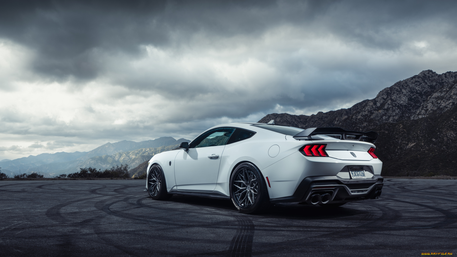ford, mustang, автомобили, mustang, ford, clouds, mountain, white, muscle, car, rear