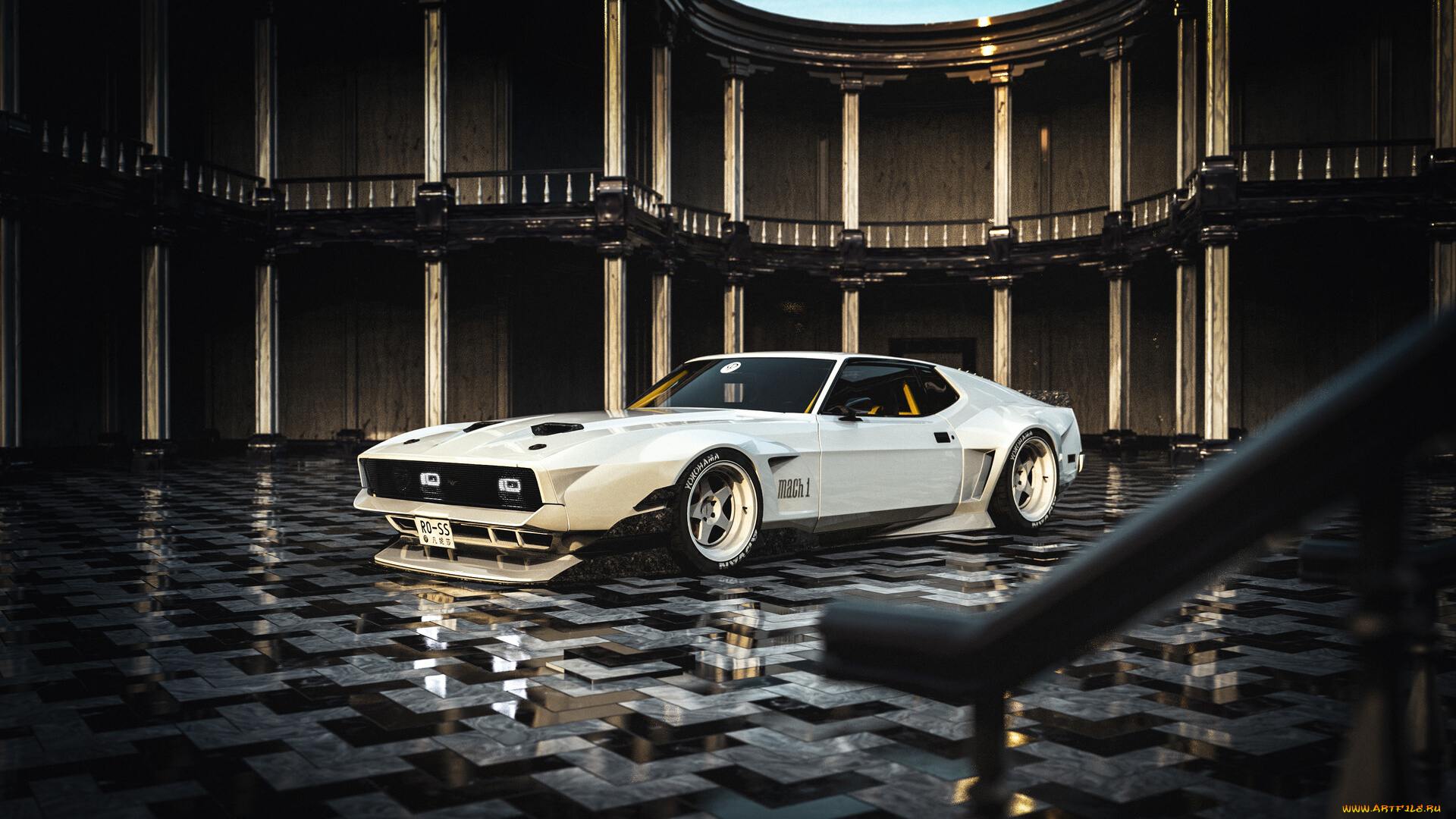 ford, mustang, mach-1, evo, 1971, автомобили, 3д, ford, mustang, mach-1, evo, 1971, tuning, car, тюнинг, авто