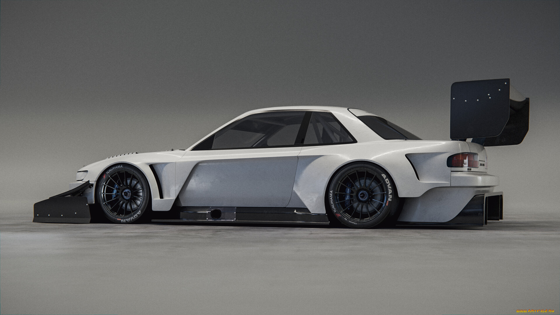 nissan, silvia, s13, автомобили, 3д, nissan, silvia, s13, time, attack, tuning, car, тюнинг, авто