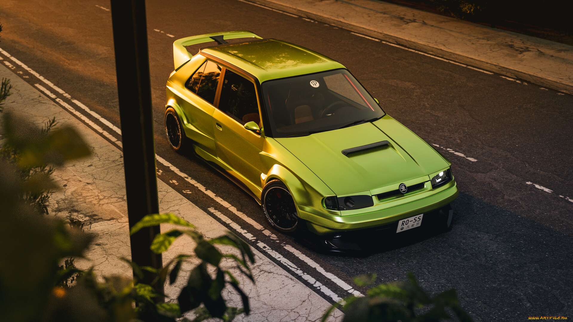 skoda, felicia, автомобили, 3д, skoda, felicia, 3-door, widebody, tuning, car, тюнинг, авто