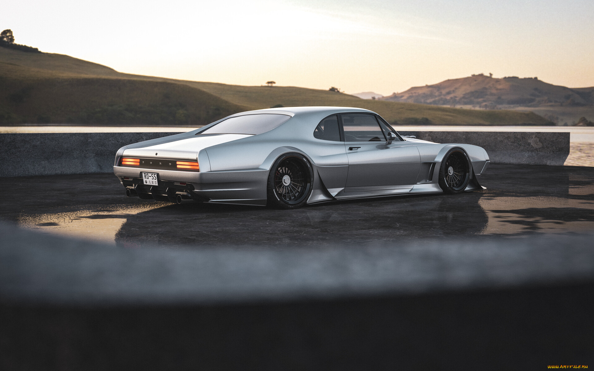 ford, falcon, автомобили, 3д, ford, falcon, resomod, widebody, tuning, car, тюнинг, авто