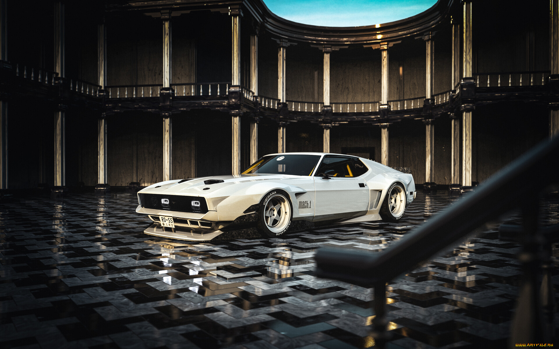 ford, mustang, mach-1, evo, 1971, автомобили, 3д, ford, mustang, mach-1, evo, 1971, tuning, car, тюнинг, авто