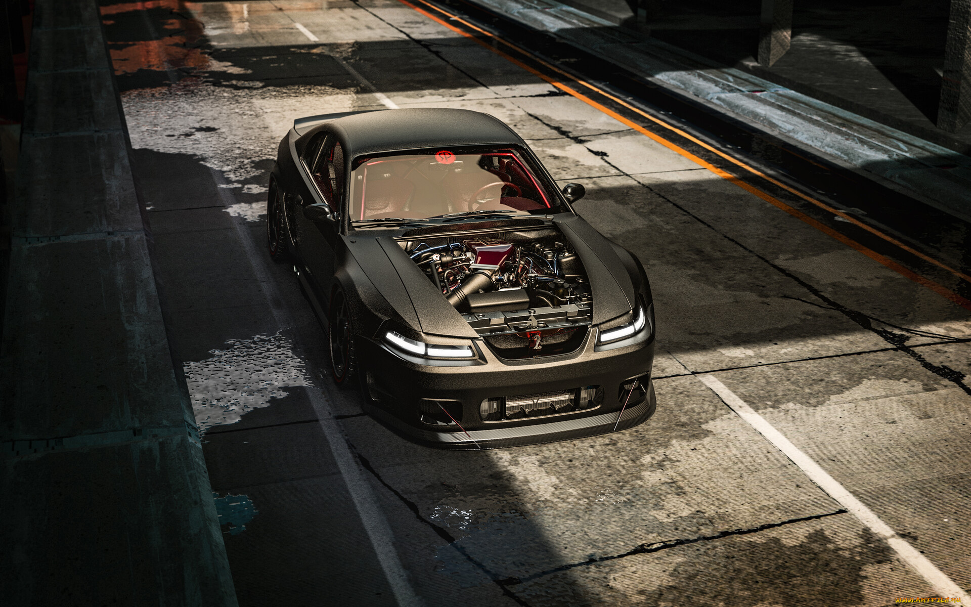 ford, mustang, svt, cobra-r, автомобили, 3д, ford, mustang, svt, cobra-r, sn95, tuning, car, тюнинг, авто