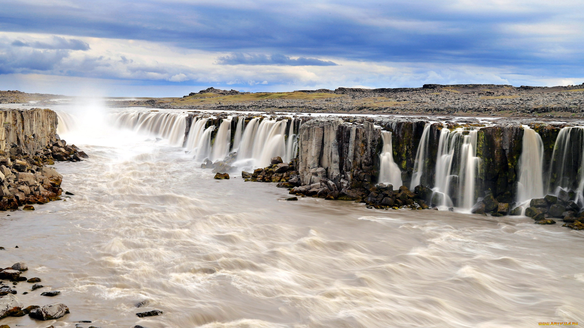 selfoss, waterfalls, iceland, природа, водопады, selfoss, waterfalls