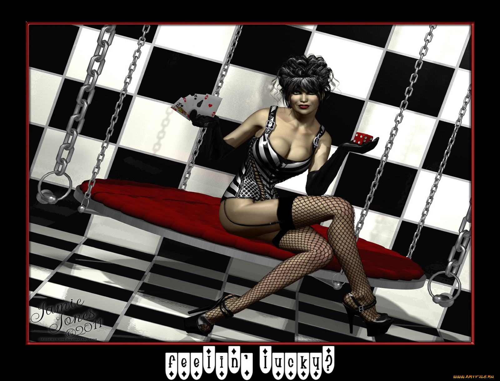 3д, графика, people, люди, карты, девущка