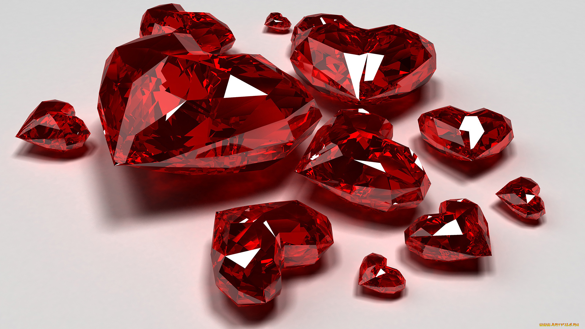 3д, графика, romance, бриллианты, сердечки, камни