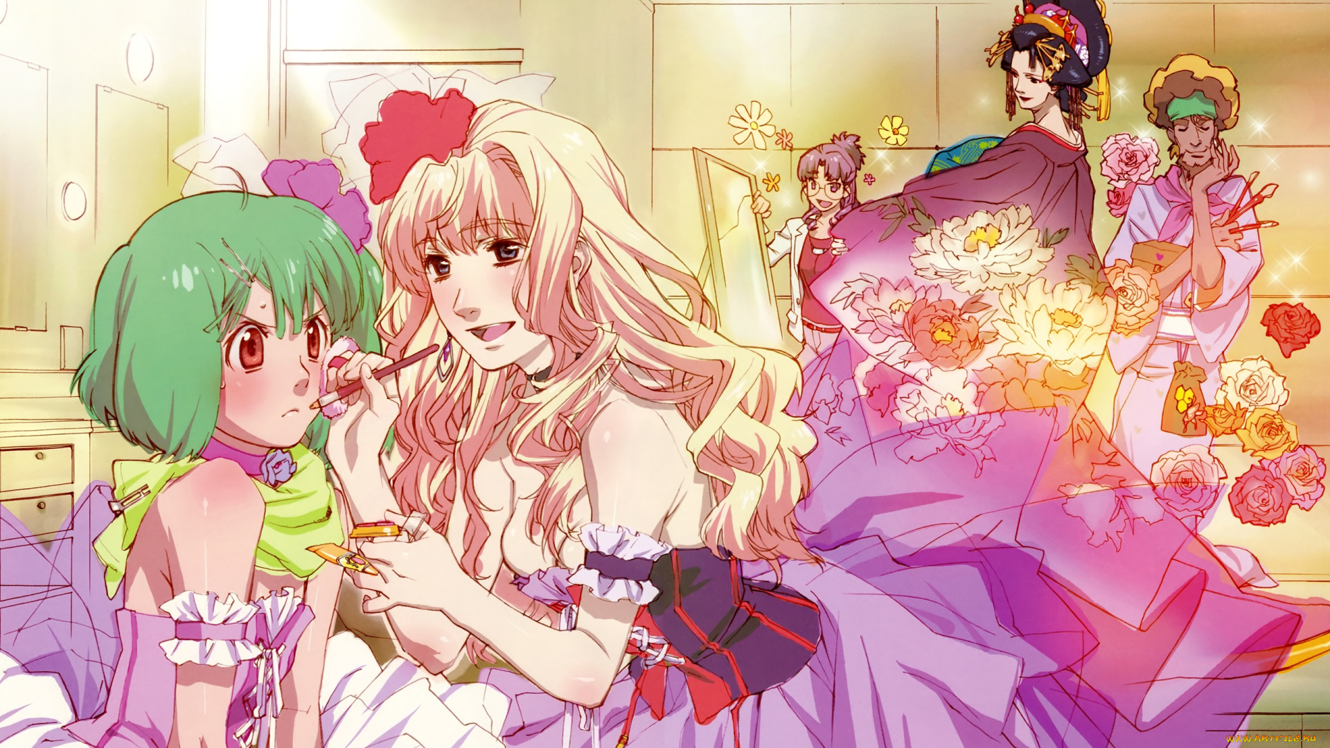 аниме, macross, frontier, девушки