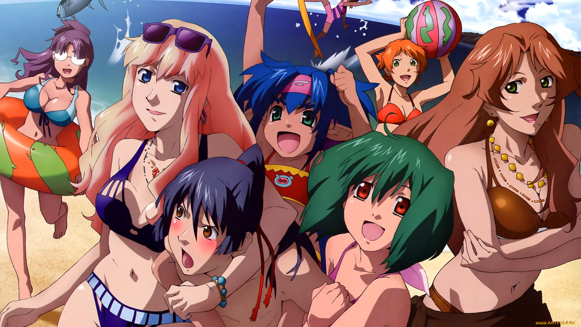 аниме, macross, frontier, девушки