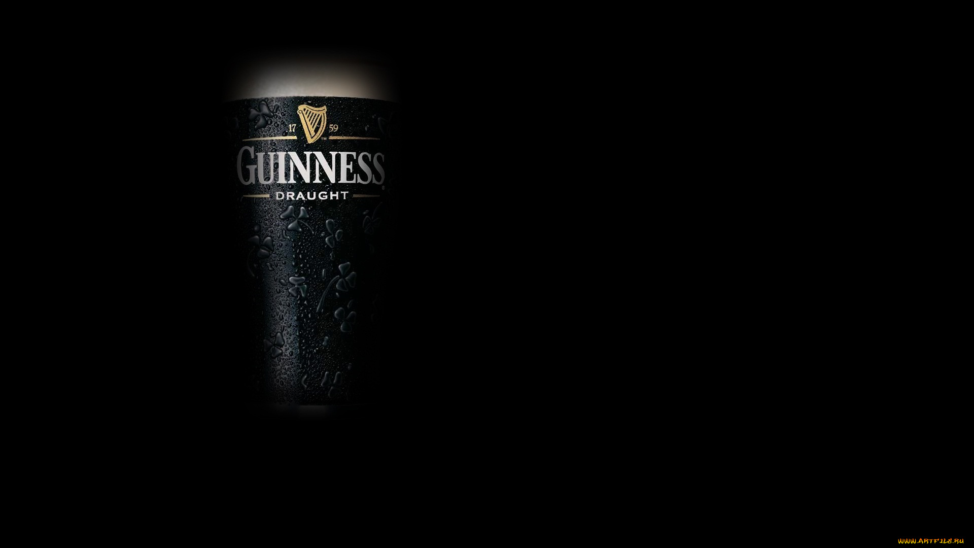 бренды, guinness, холодное, капли, темный, фон, стакан, пиво