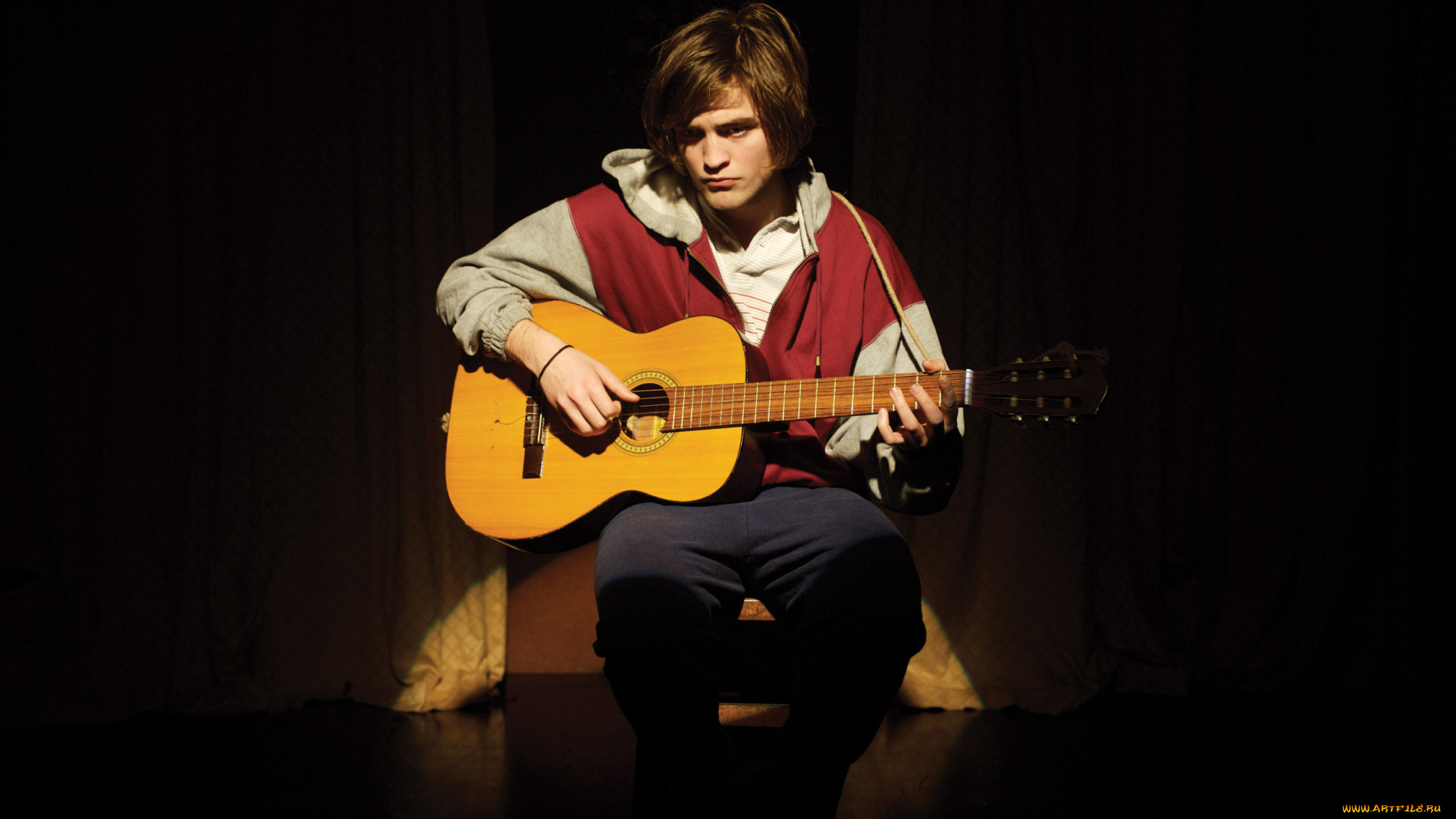 мужчины, robert, pattinson, актер, гитара