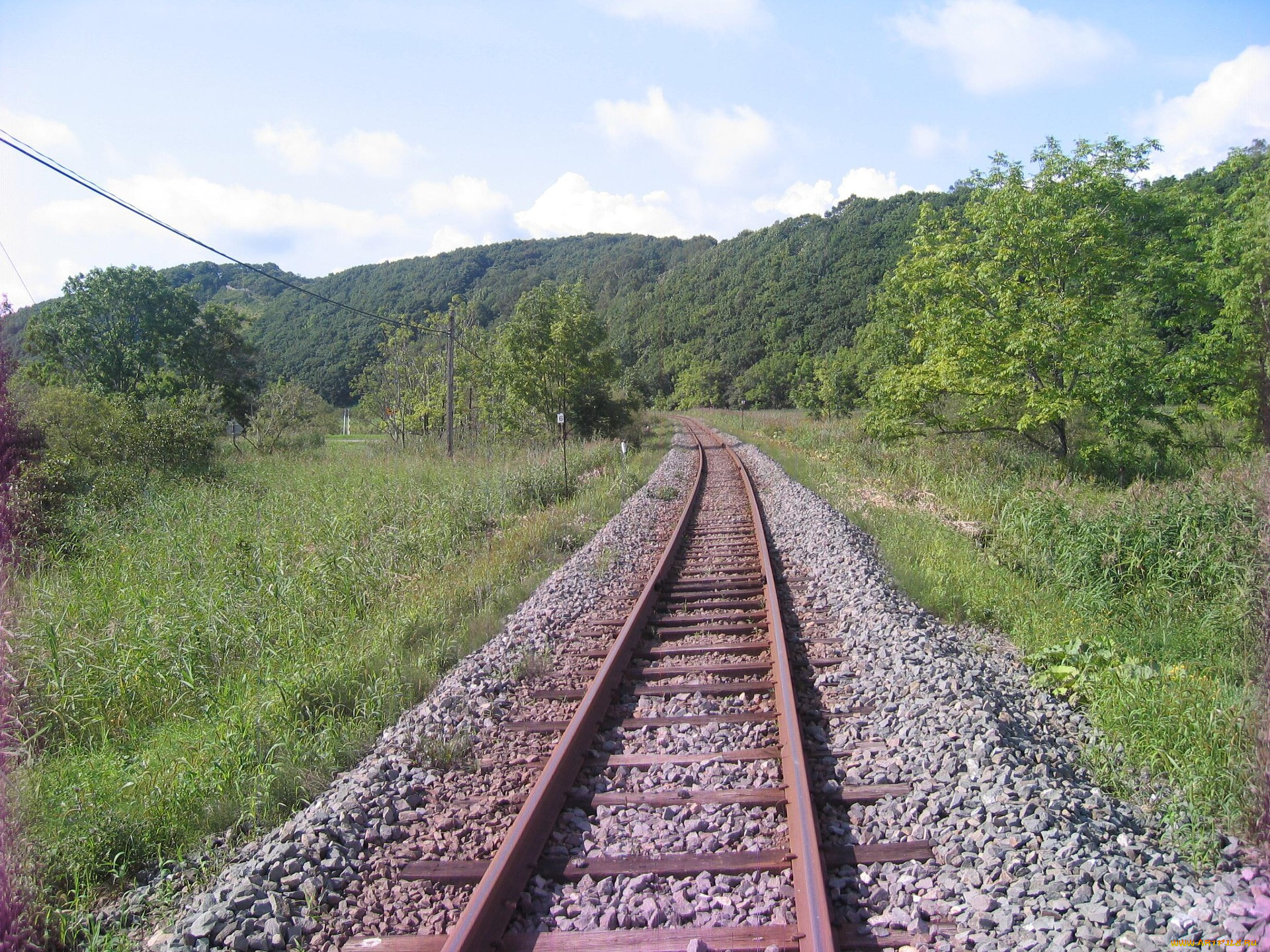 природа, дороги, камни, рельсы, лес