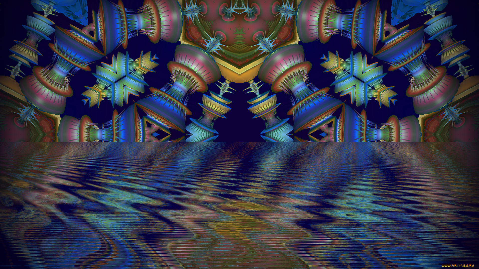 3д, графика, fractal, фракталы, цвета, узор, фон