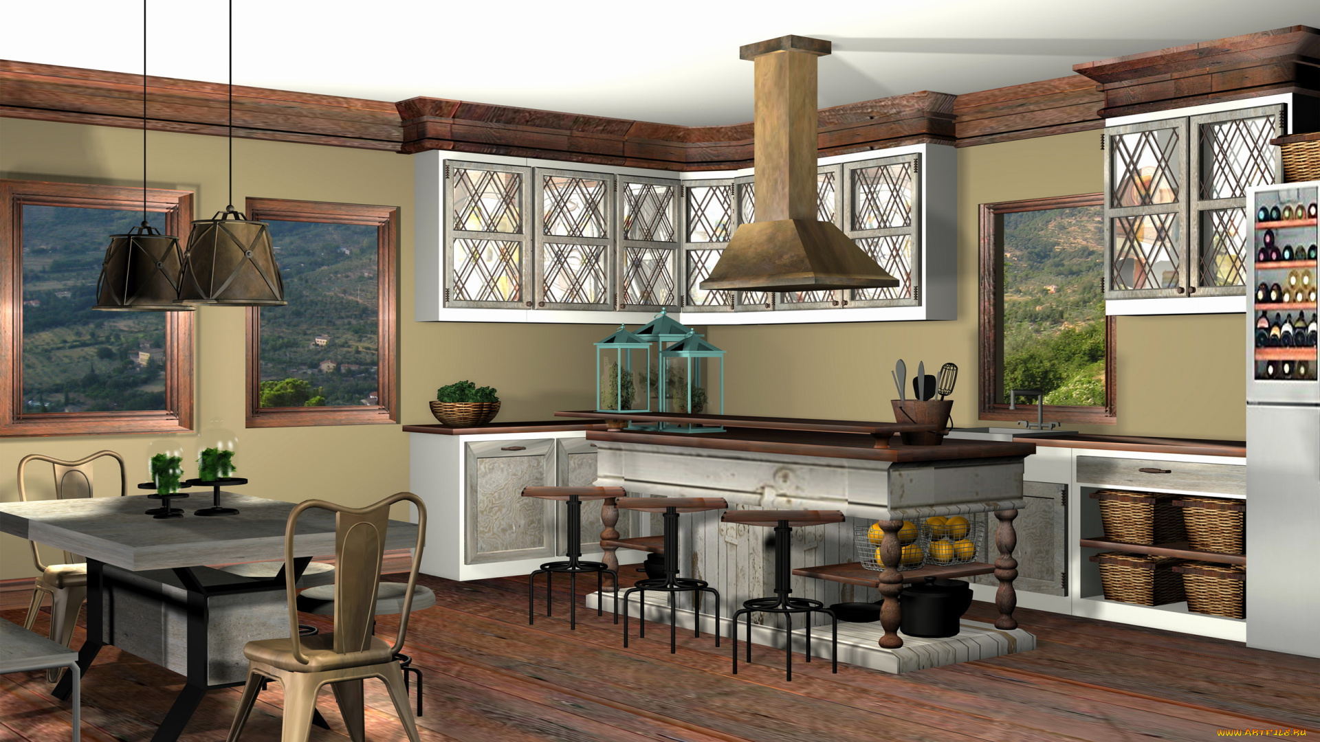 3д, графика, realism, реализм, кухня, интерьер