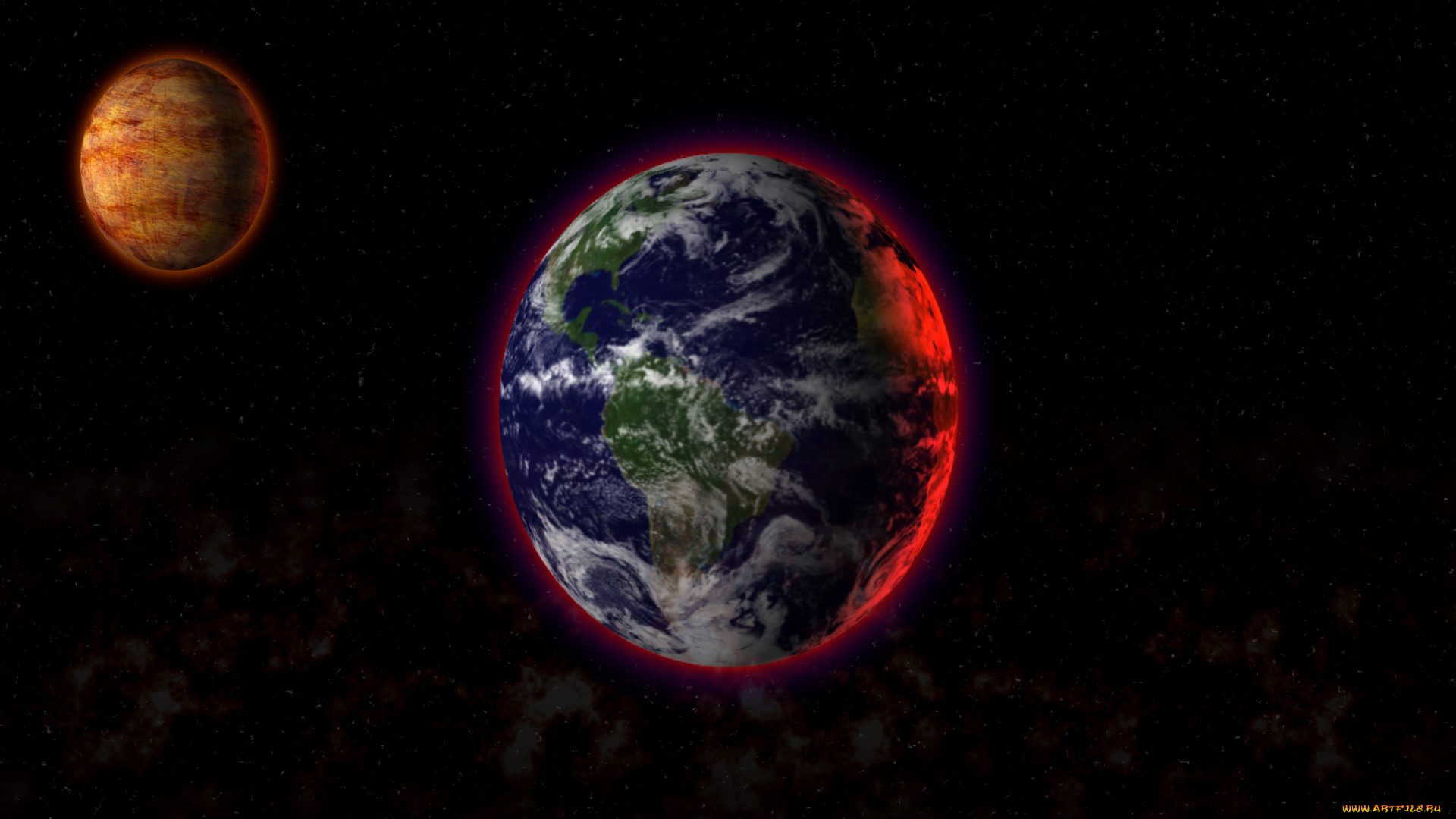 from, space, космос, арт, простанство, луна, земля