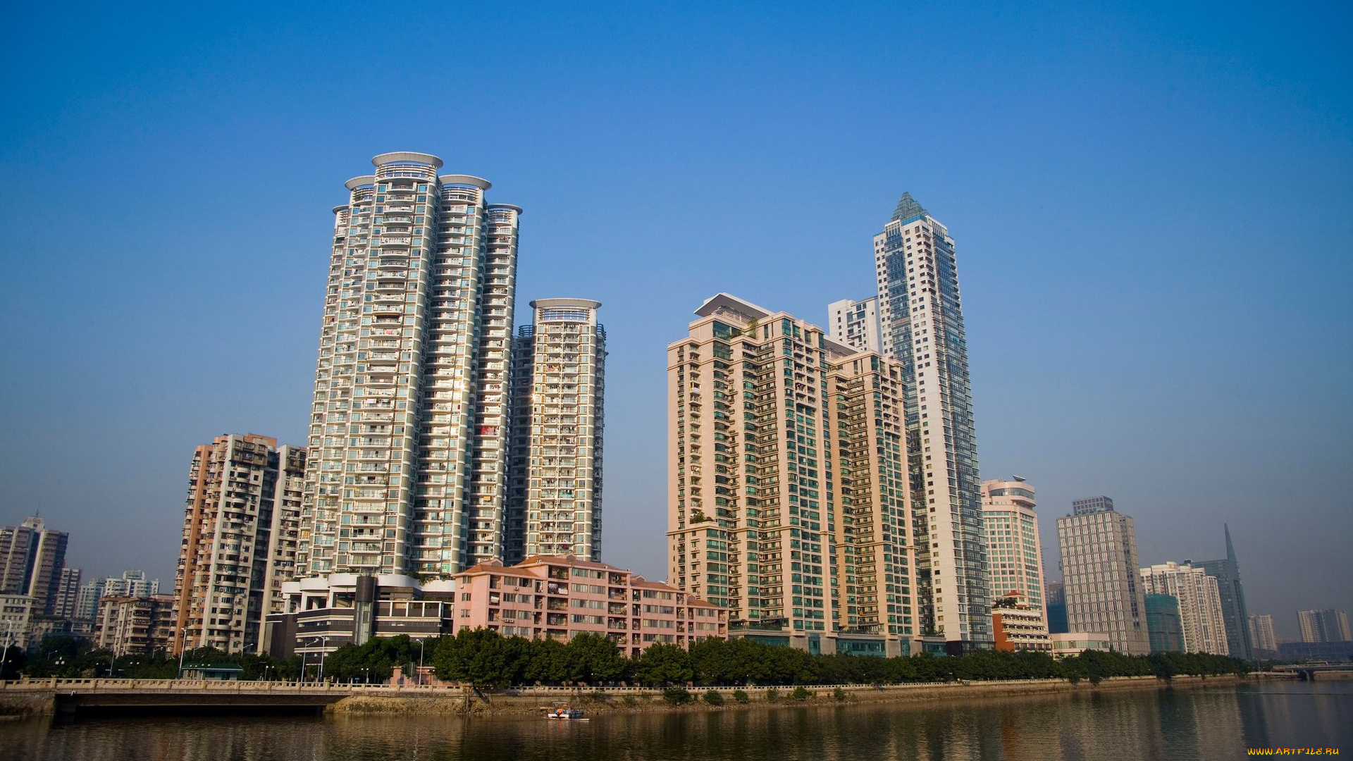 города, панорамы, гуанчжоу, китай, guangzhou, china