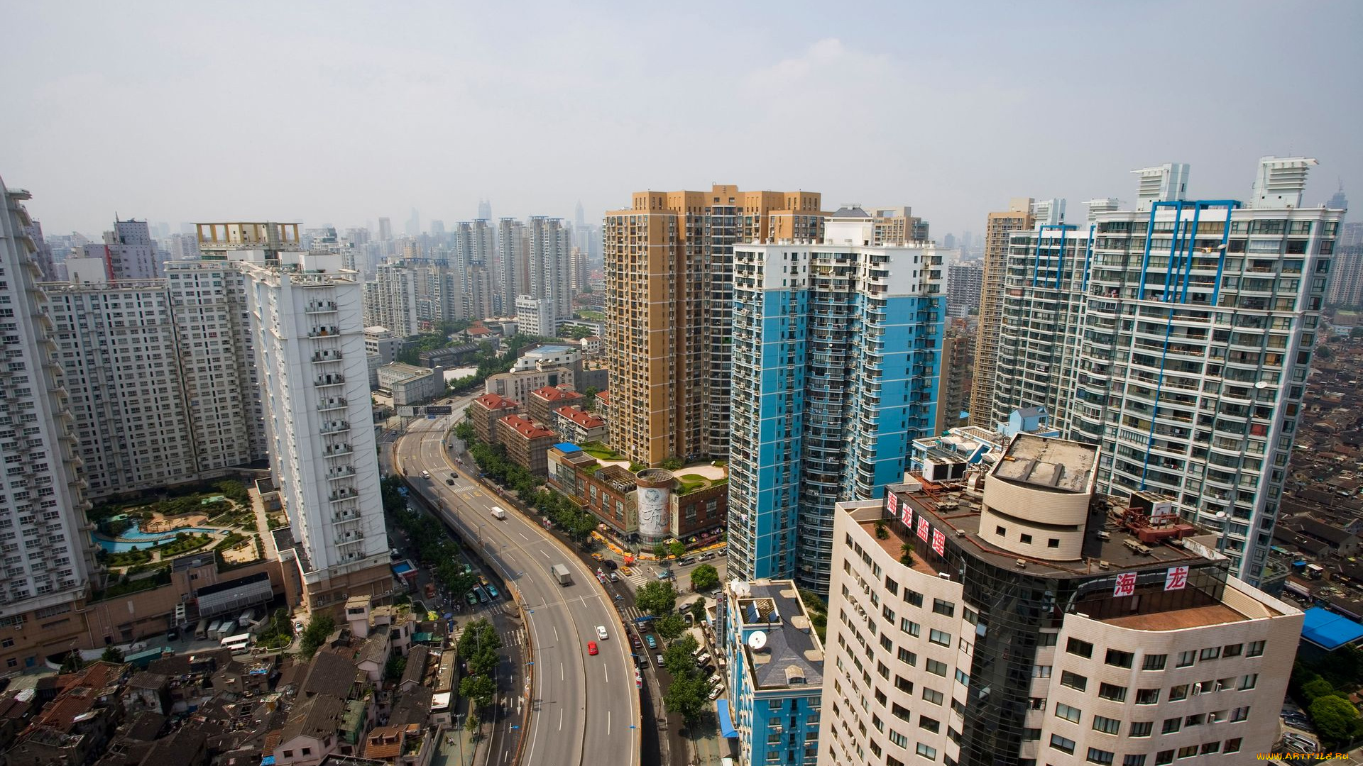 города, шанхай, китай