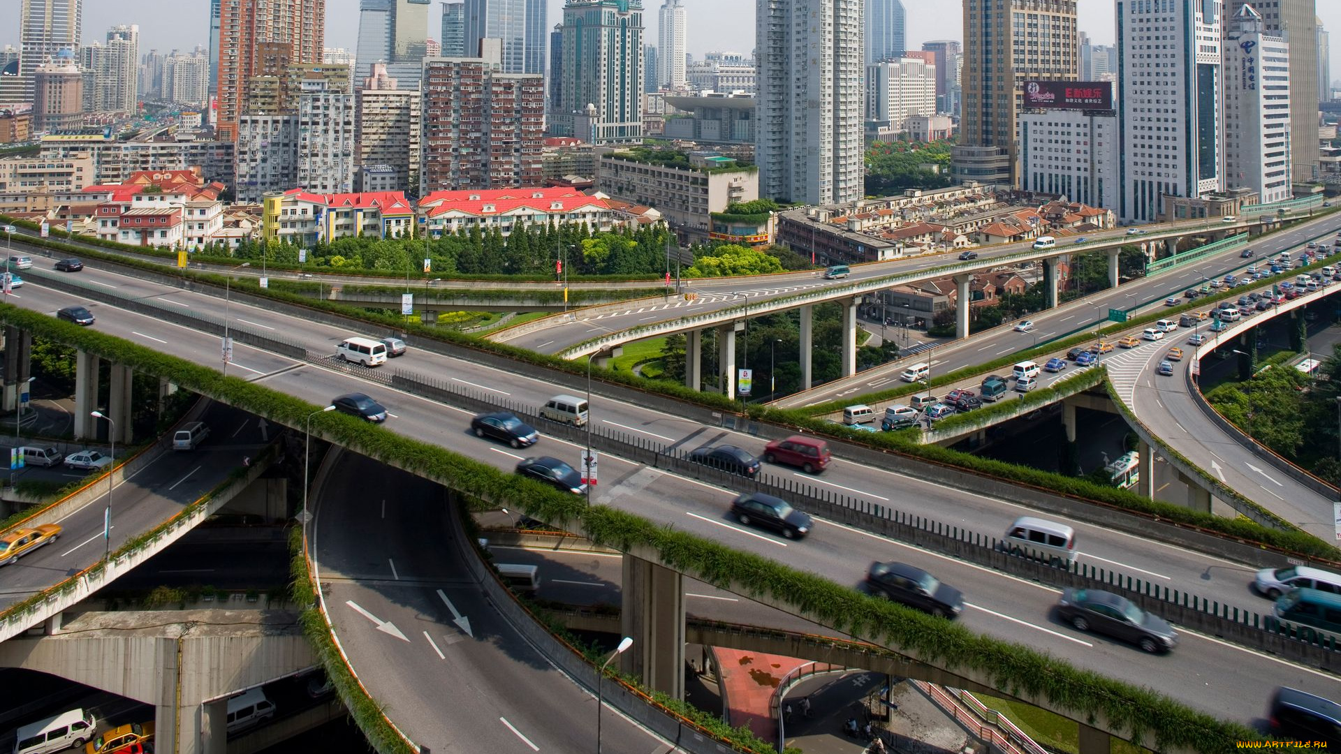 города, шанхай, китай