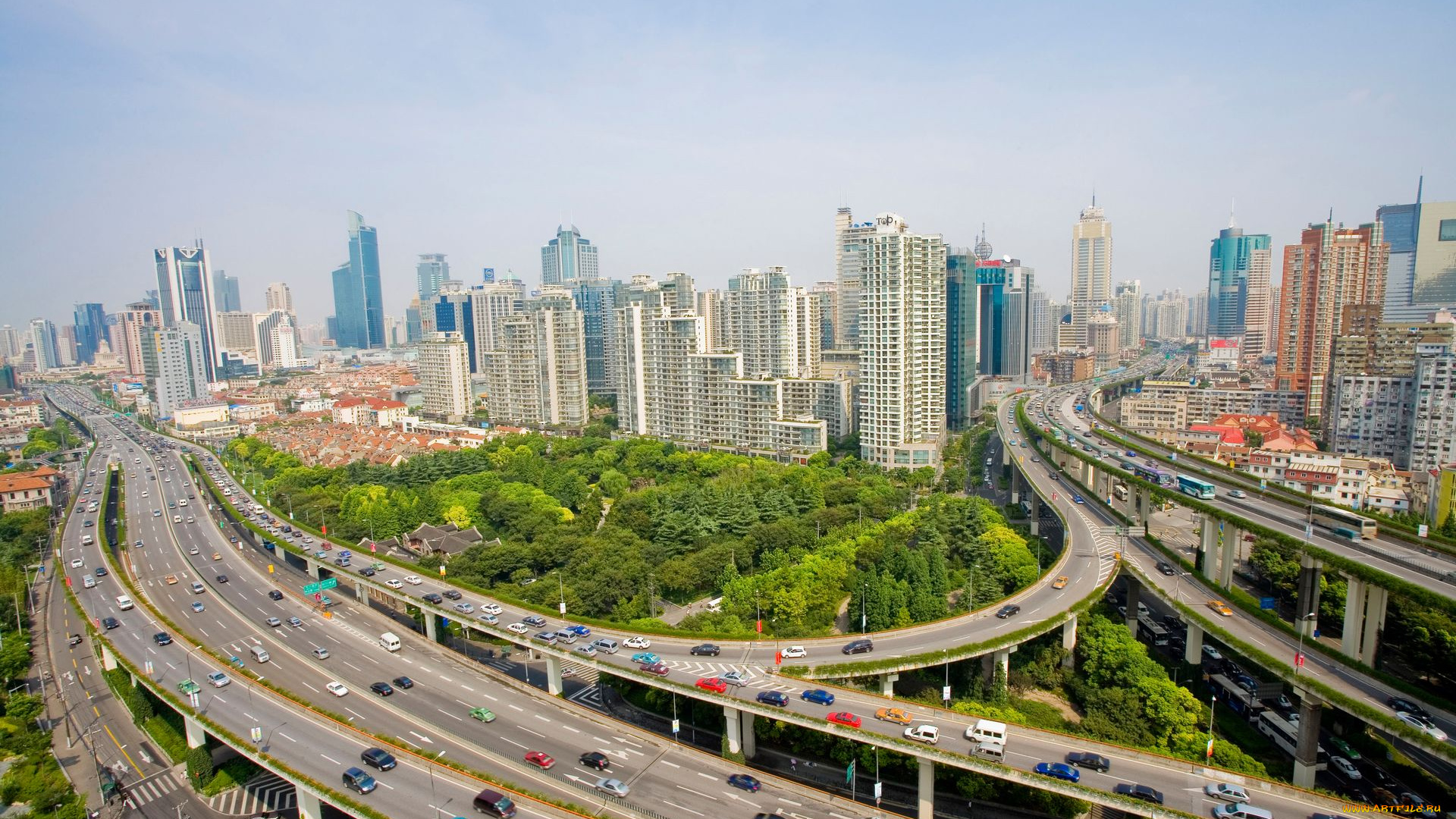 города, шанхай, китай