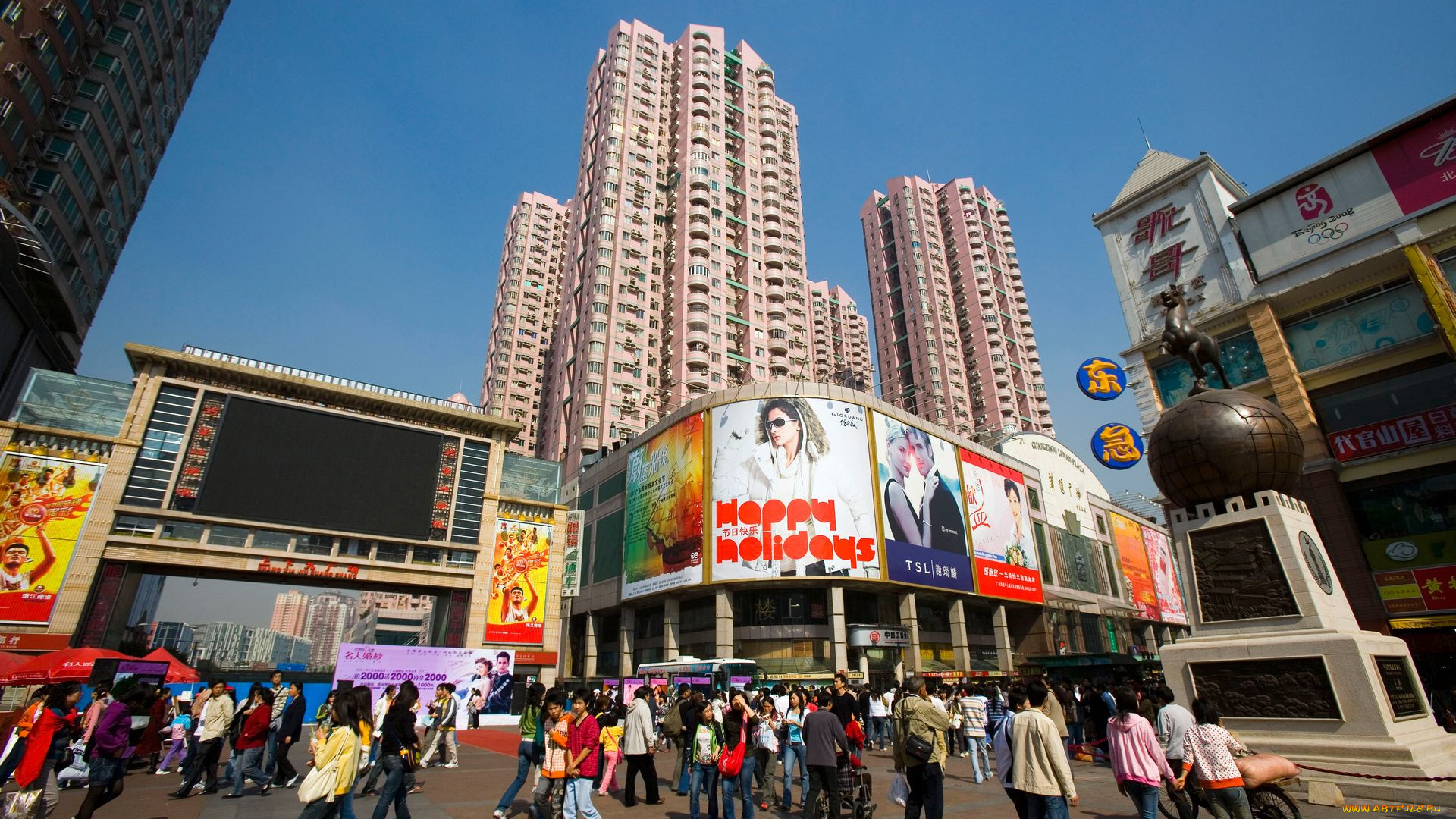 города, улицы, площади, набережные, гуанчжоу, китай