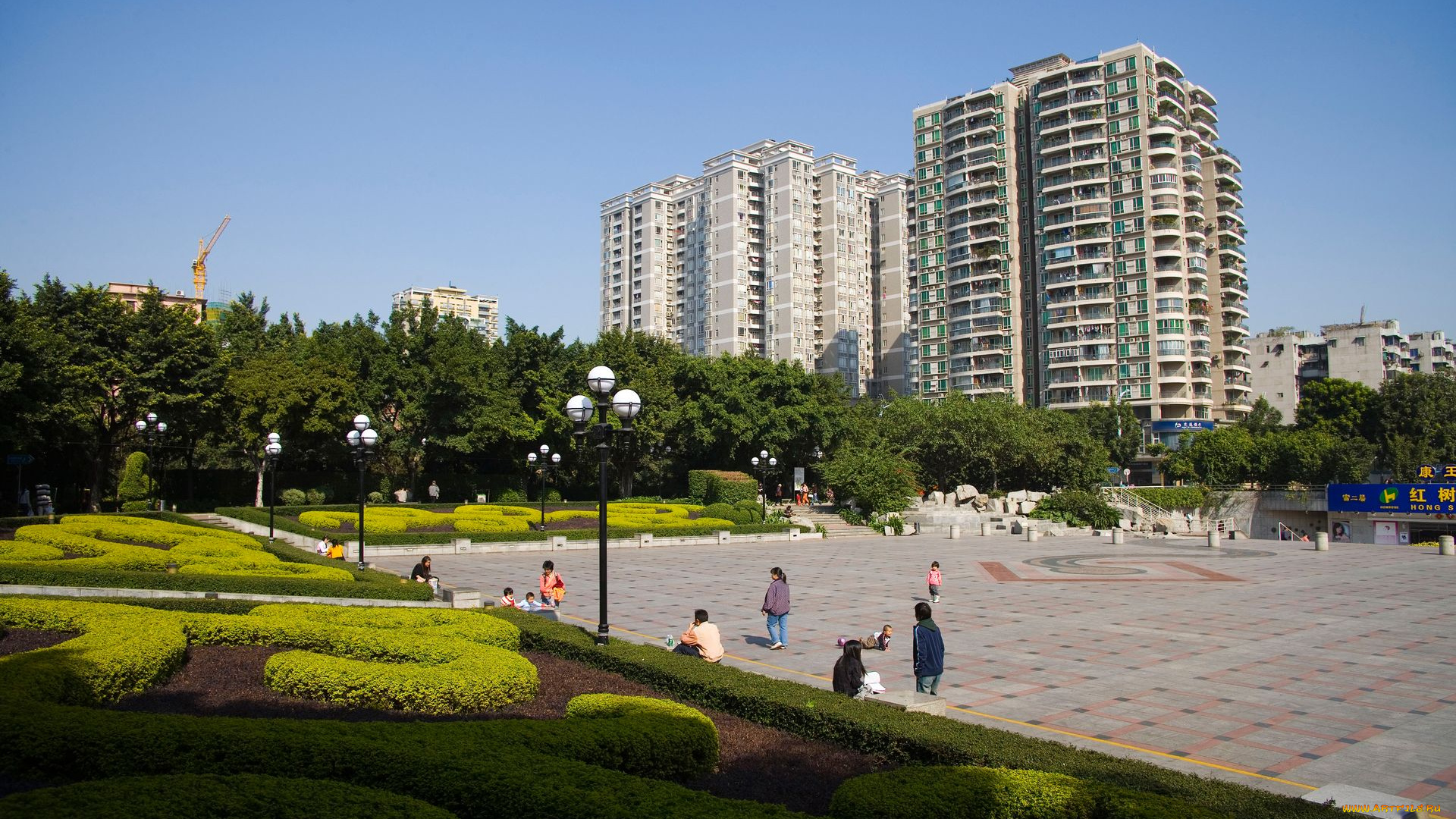 города, улицы, площади, набережные, китай, гуанчжоу