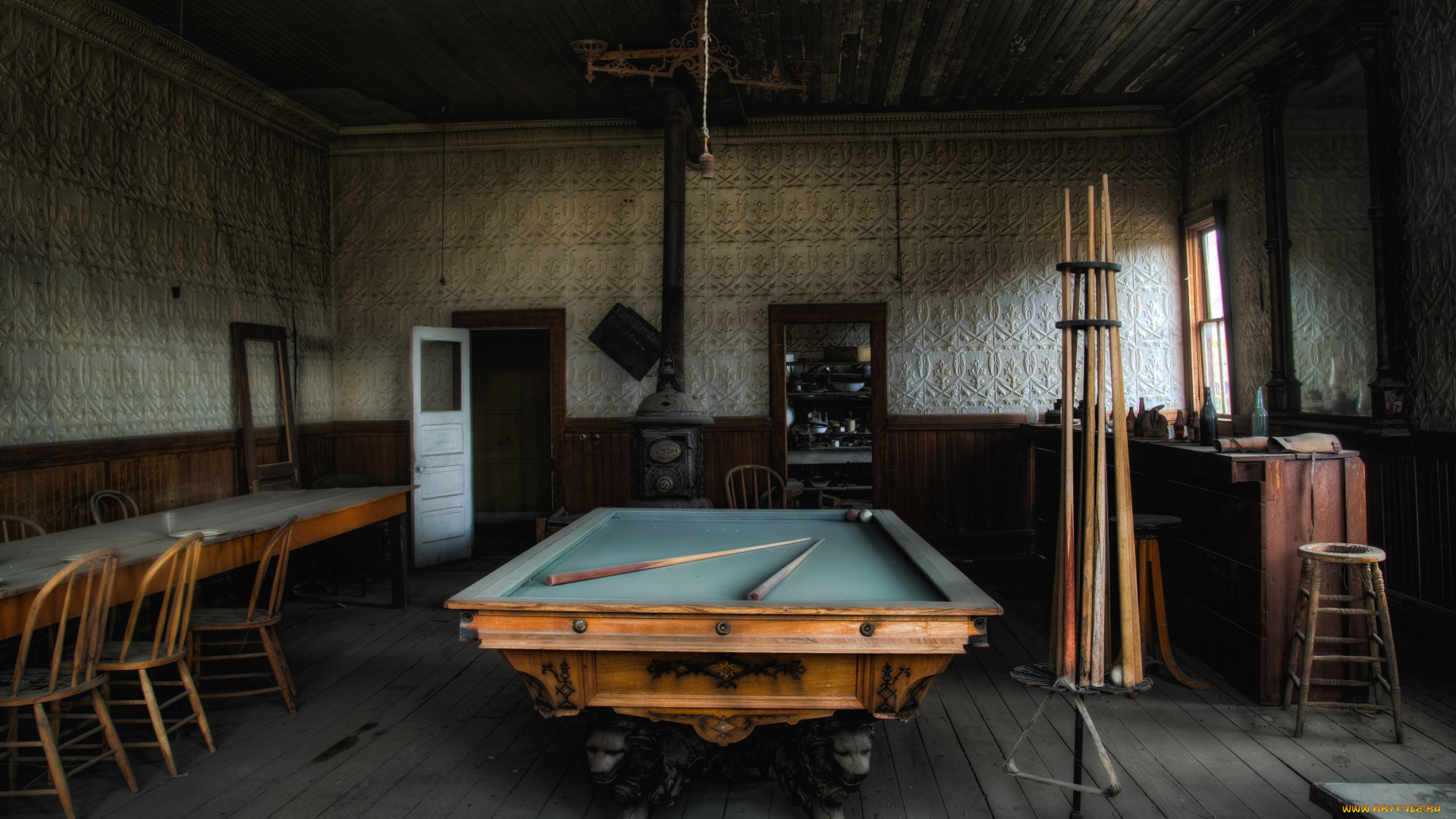 интерьер, бильярдная, бильярдный, стол
